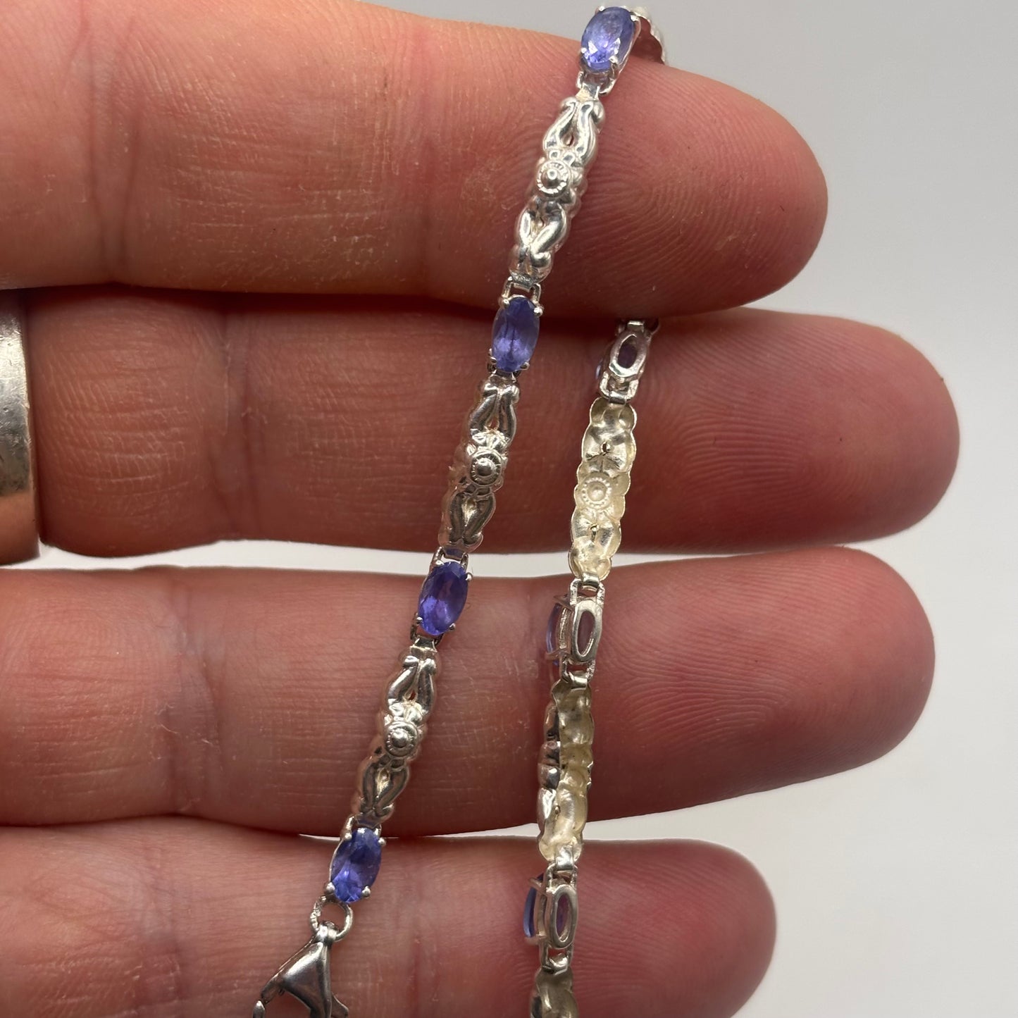 Silver 7.5” Tanzanite Bracelet