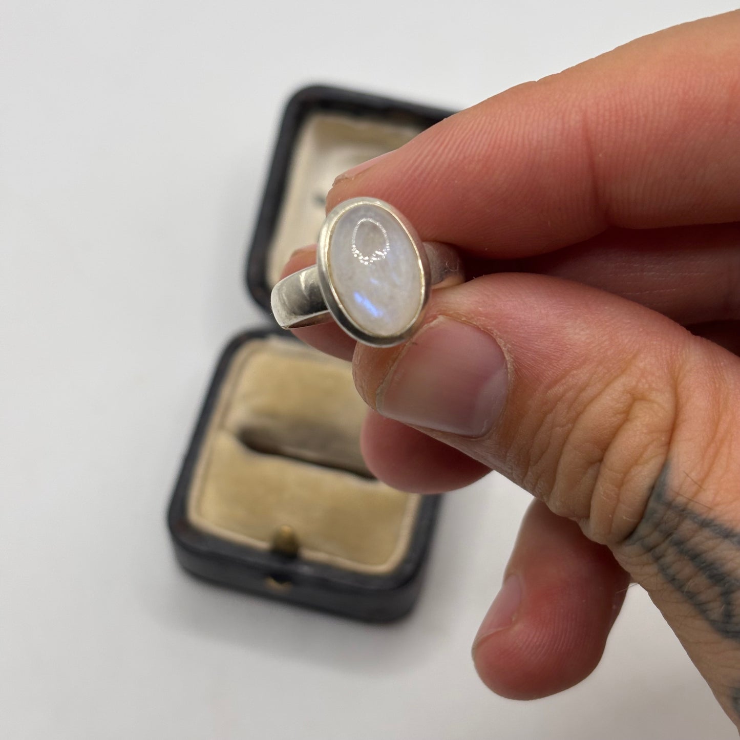 Silver Moonstone Ring
