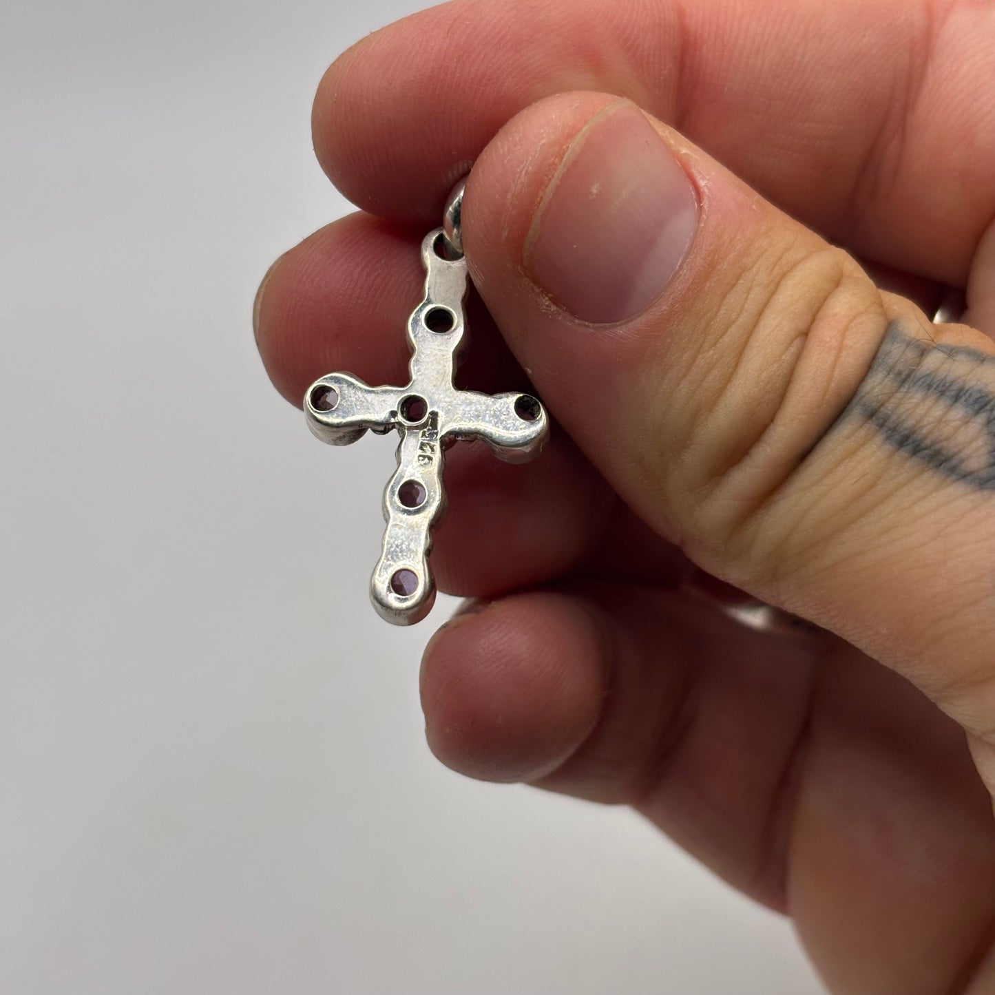Silver Amethyst Cross Pendant