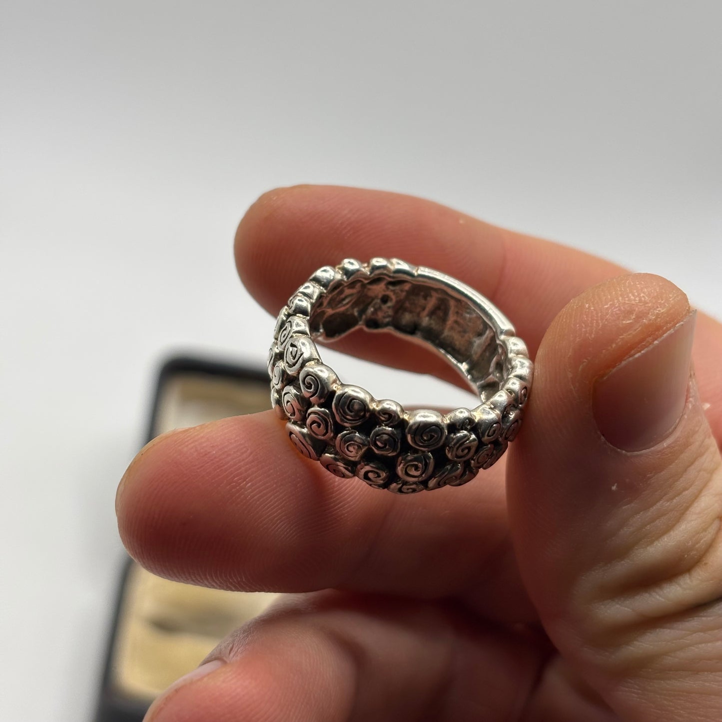 Silver Heavy Swirl Ring