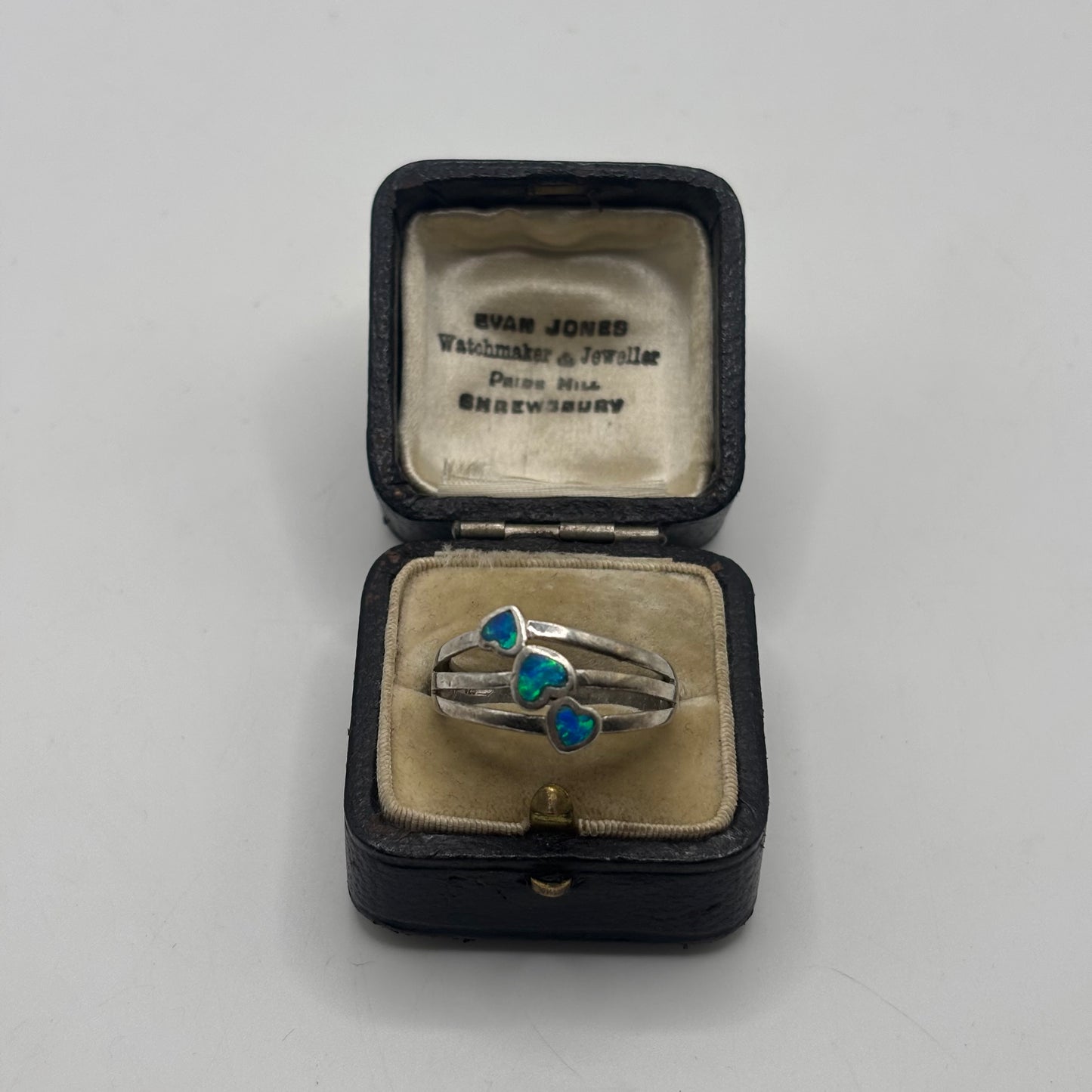 Silver Opal Heart Ring