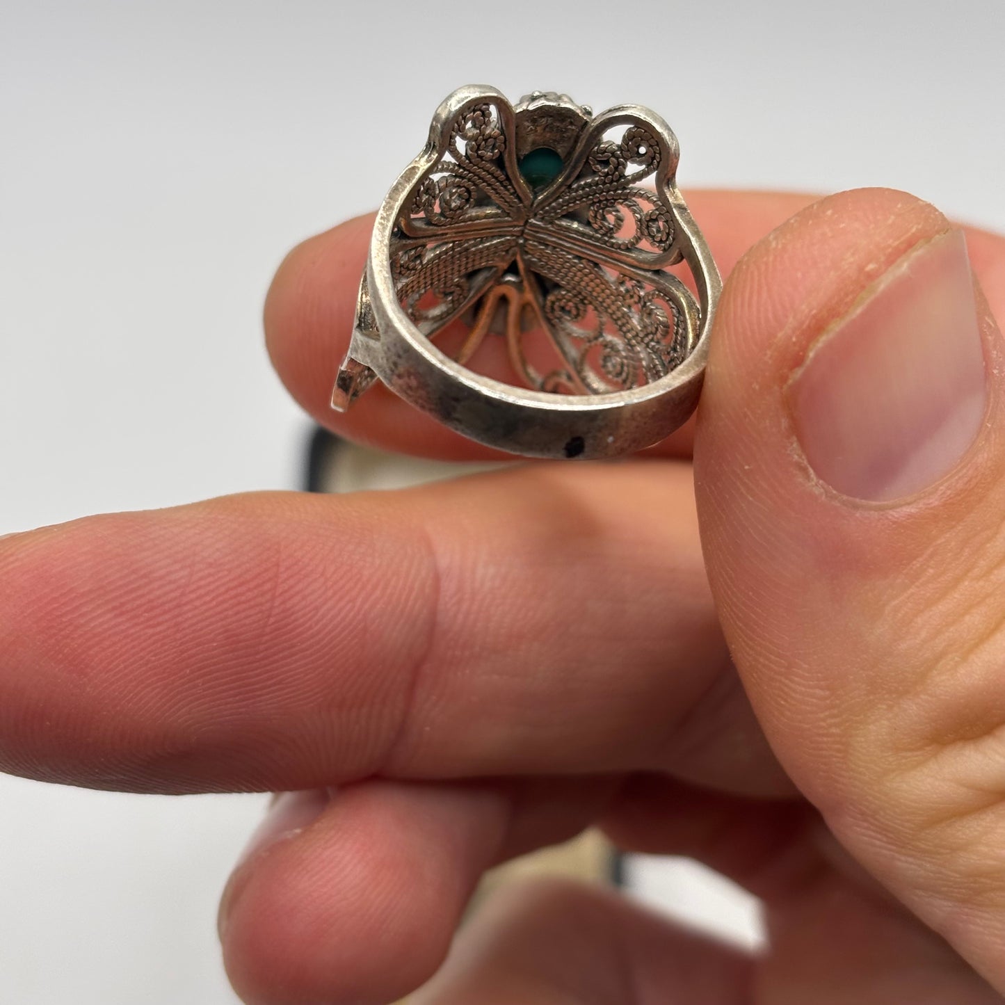 Silver Turquoise Butterfly Ring