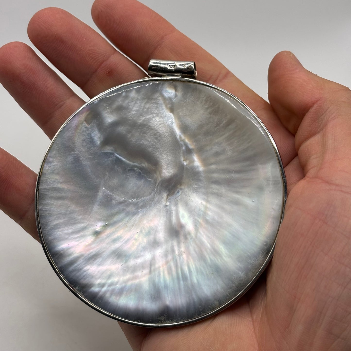 Silver Shell & Mixed Gem Pendant
