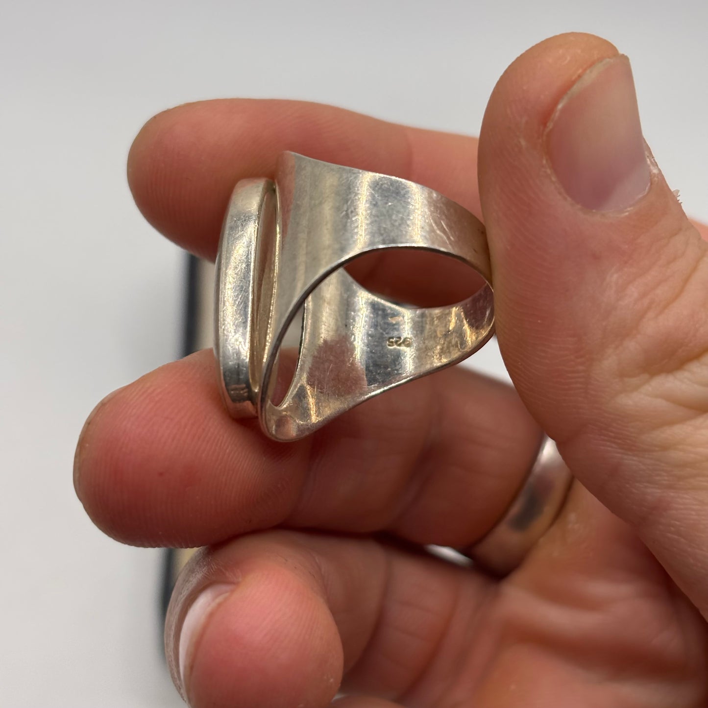 Silver Large Pearl Ring