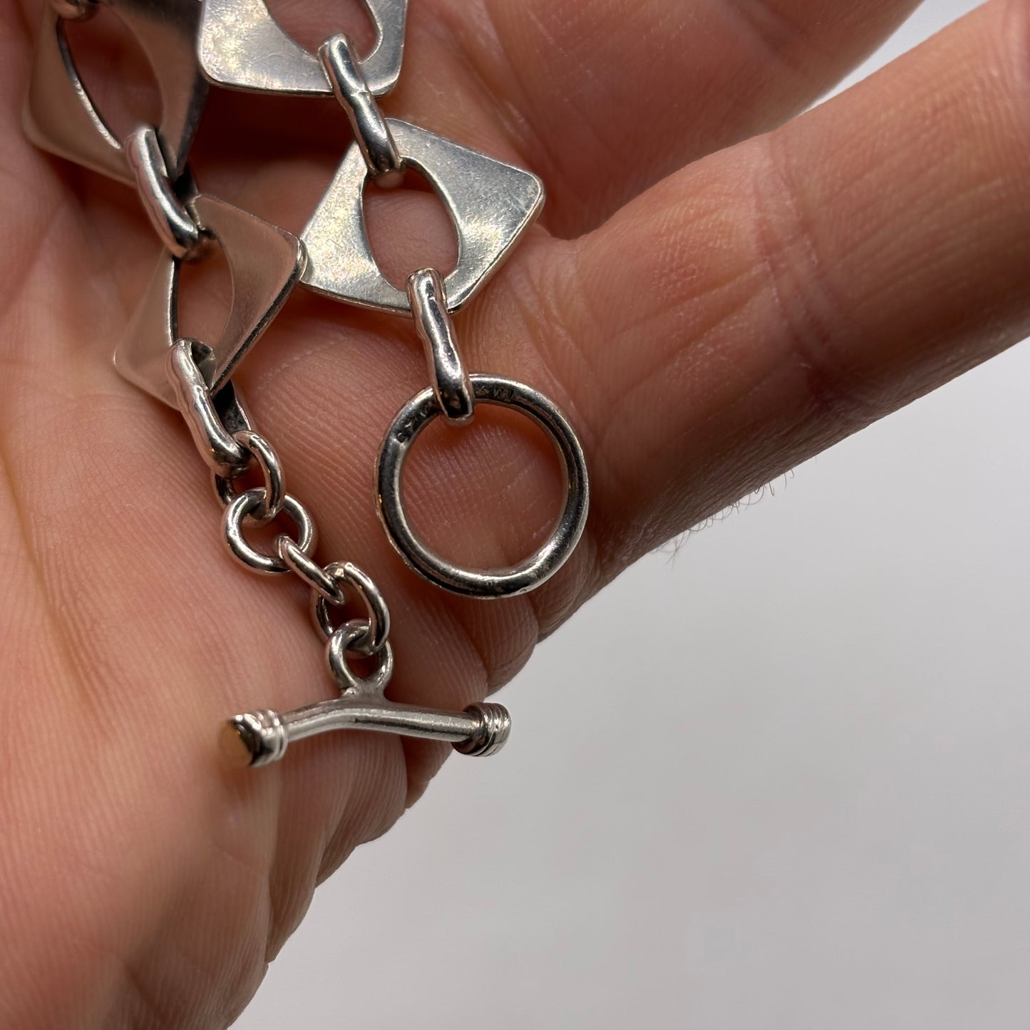 Silver 8” Abstract Bracelet