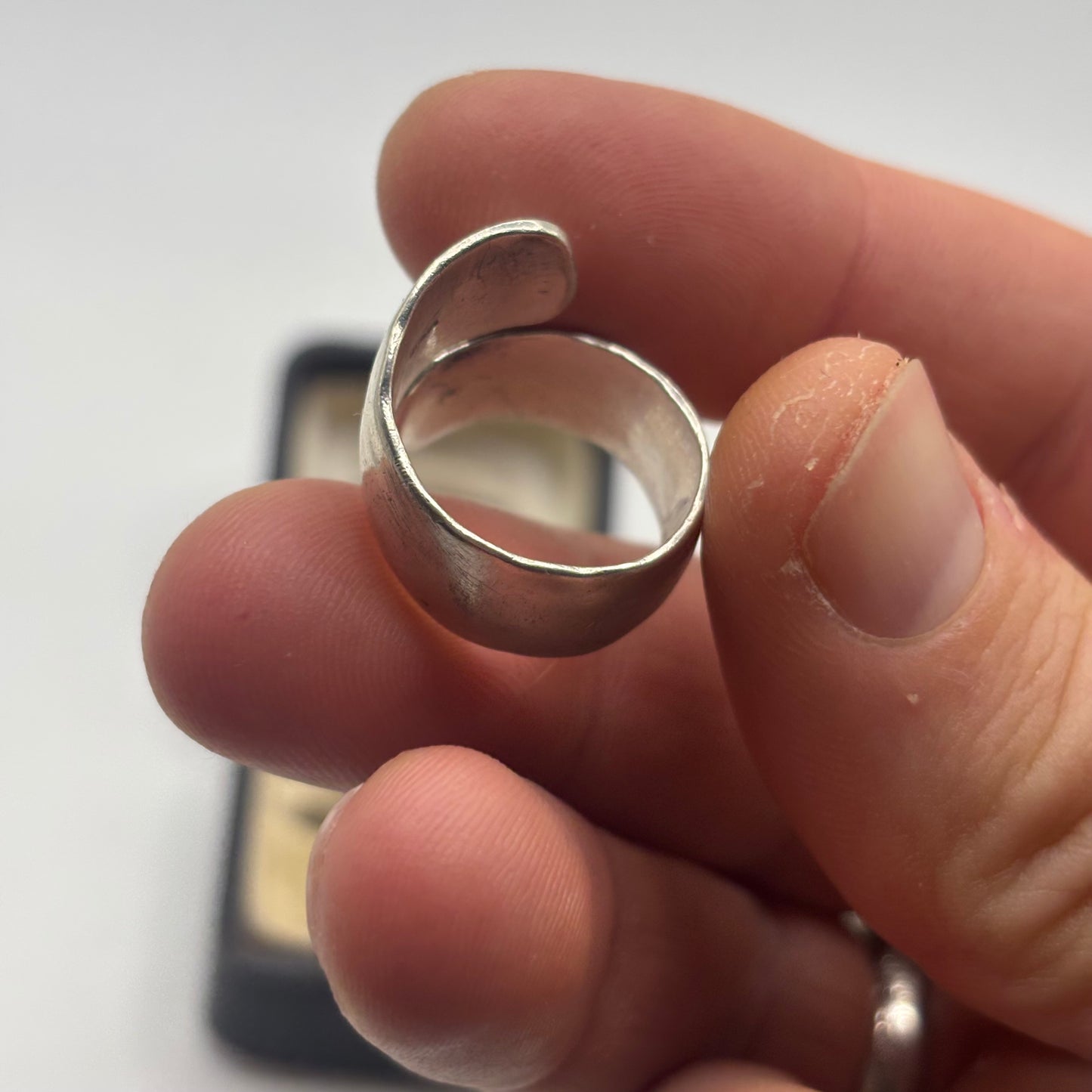 Silver Hammered Band Ring