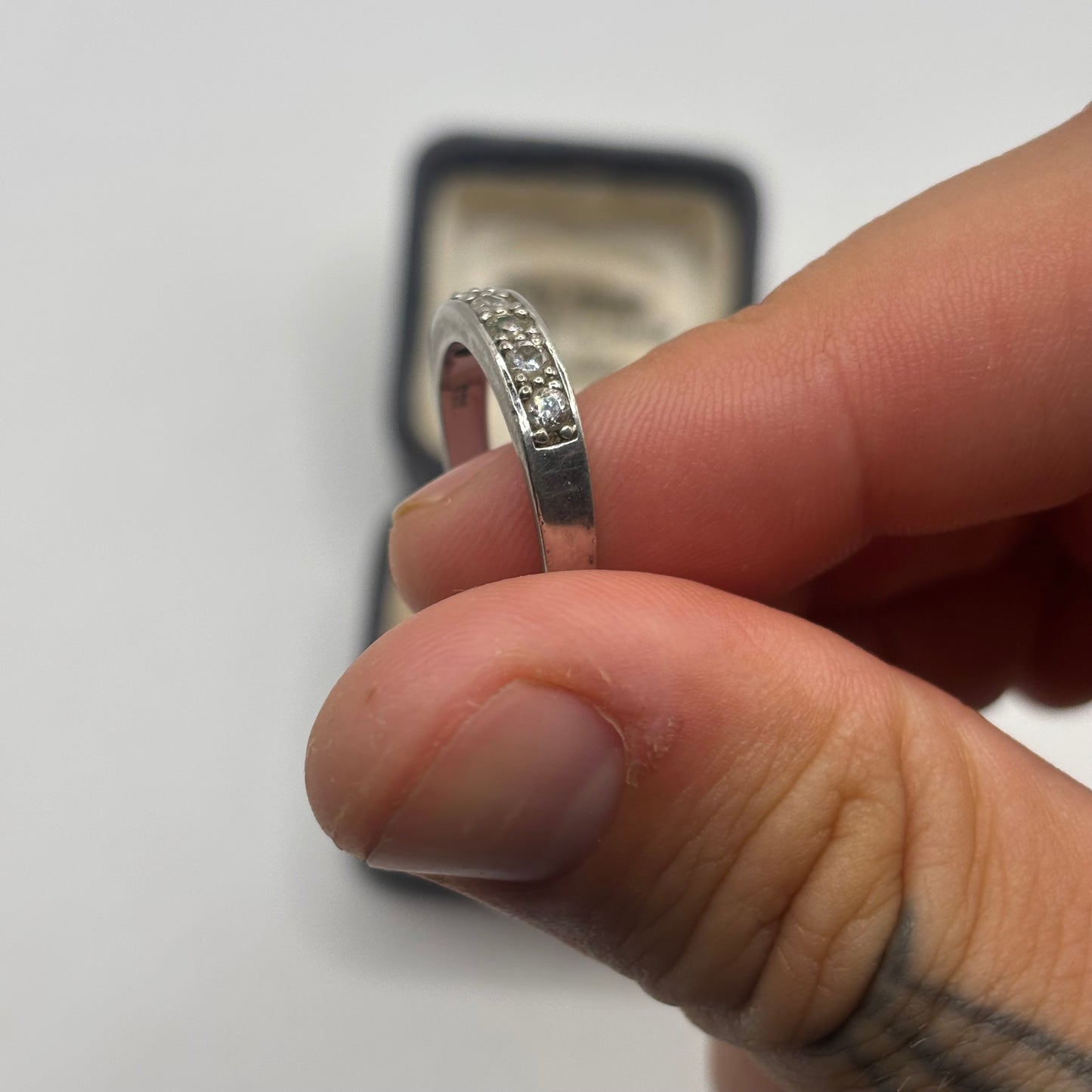 Silver Cz Half Eternity Ring