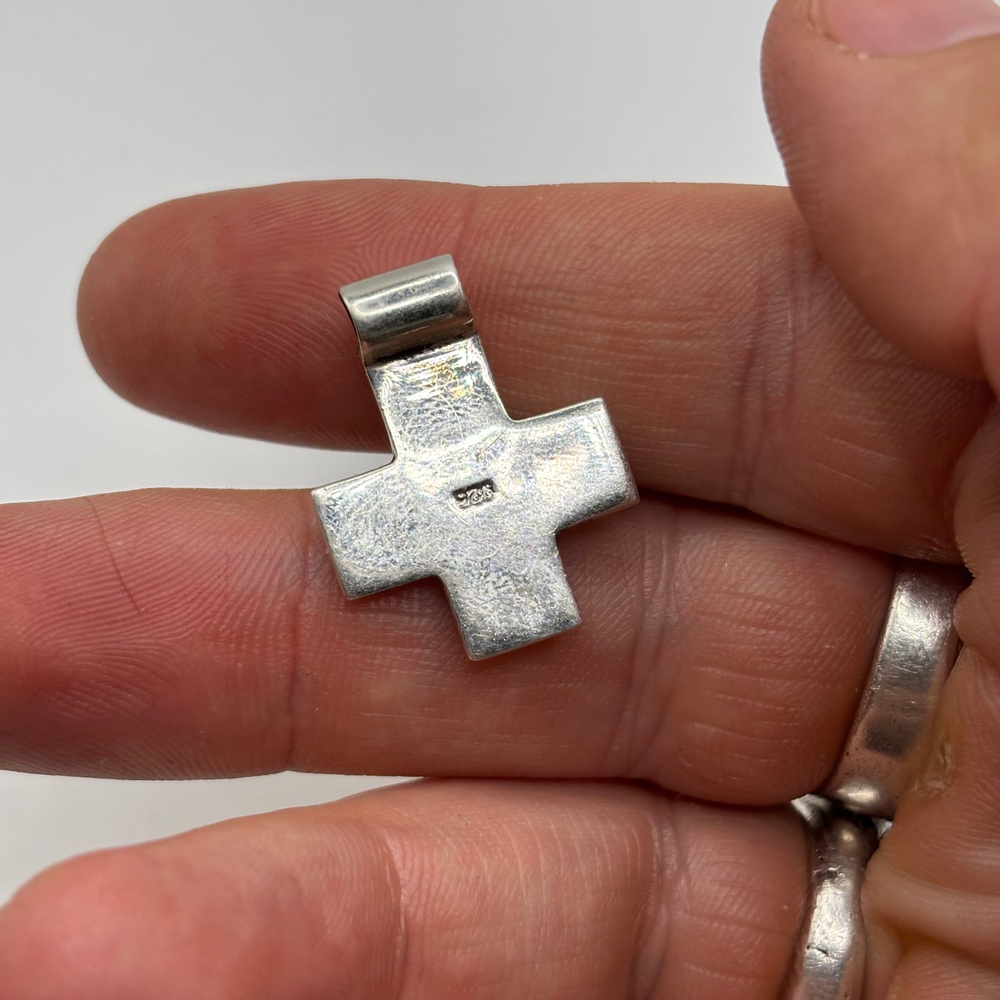 Silver Turquoise Cross Pendant