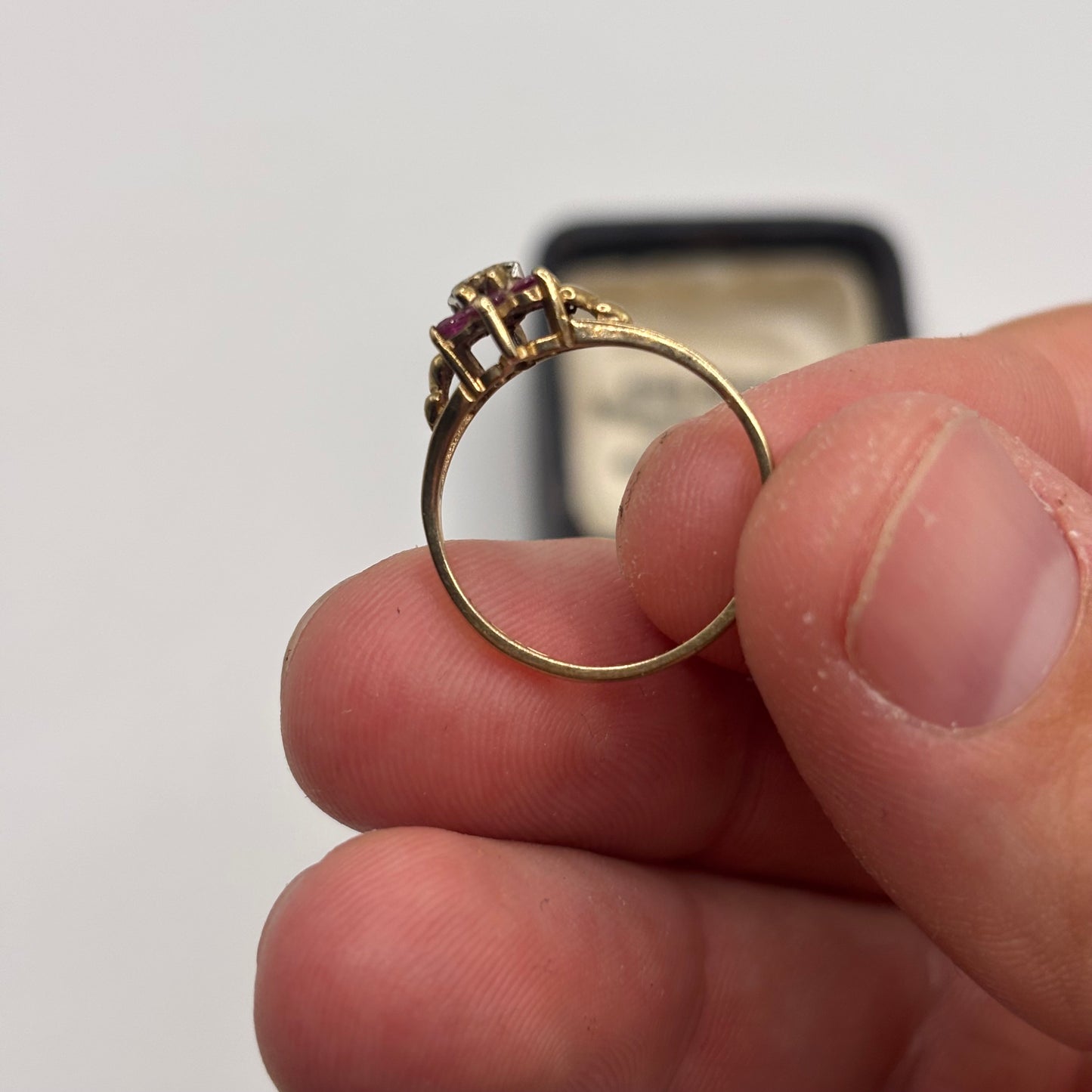 9ct Gold Ruby & Diamond Ring (L)