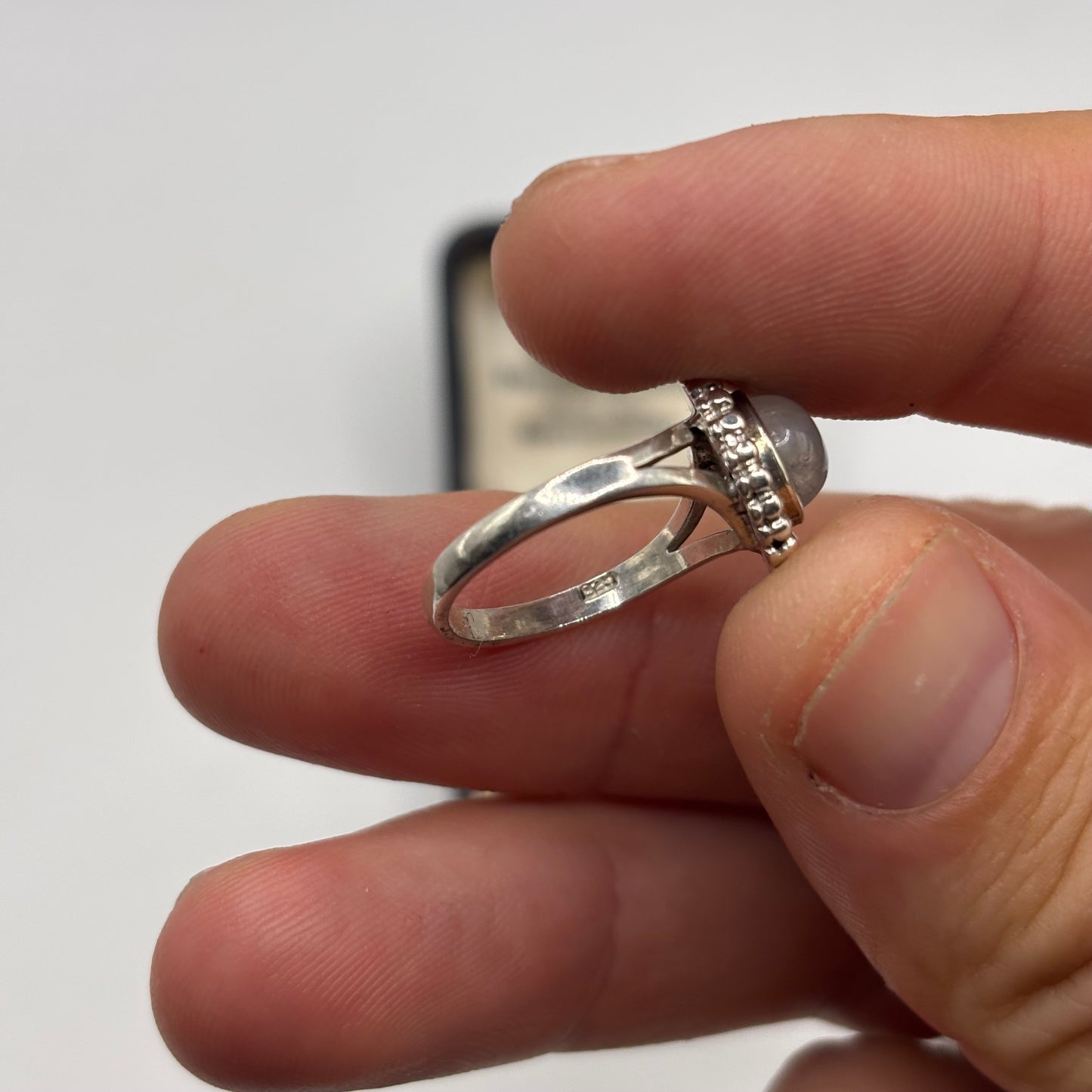 Silver Moonstone Ring