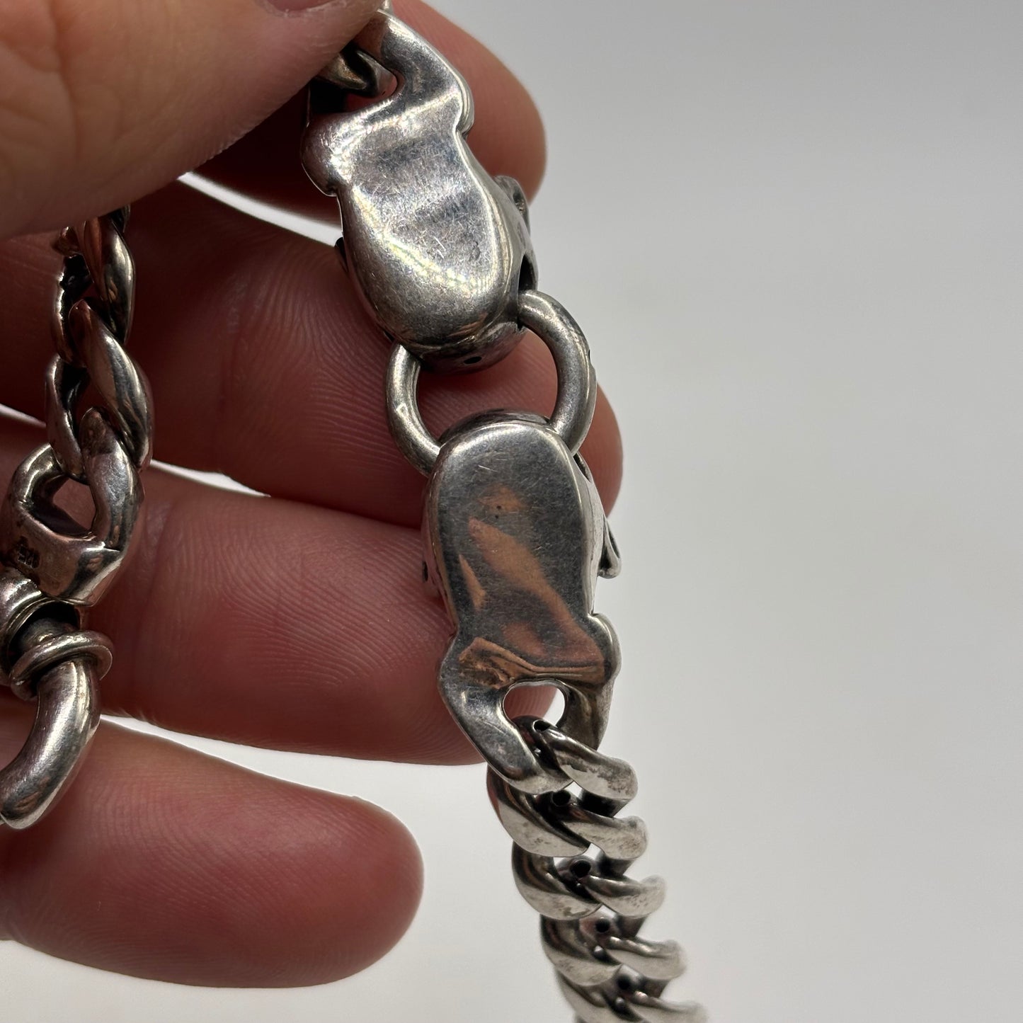 Silver 7.5” Panther Curb Bracelet