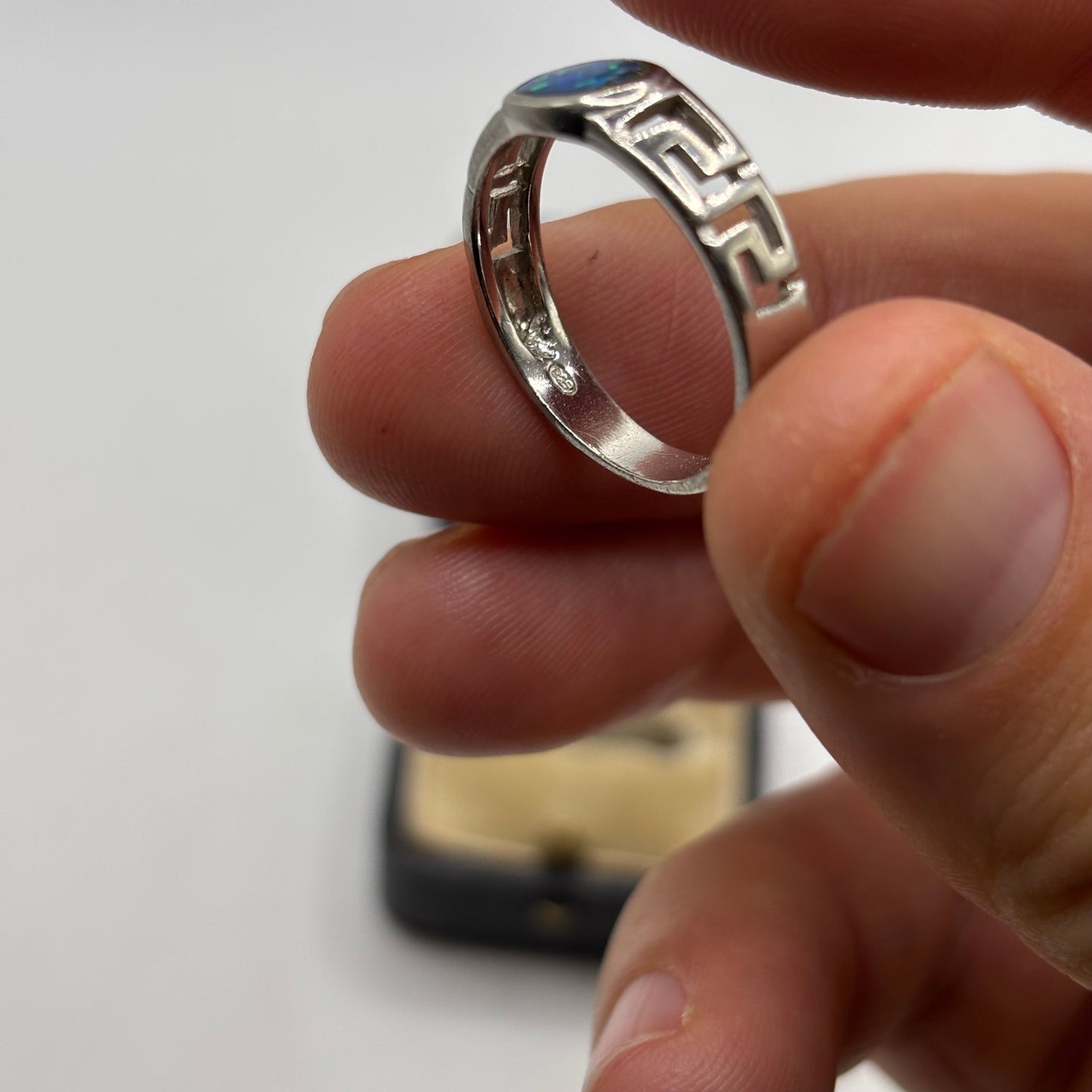 Silver Greek Opal Ring