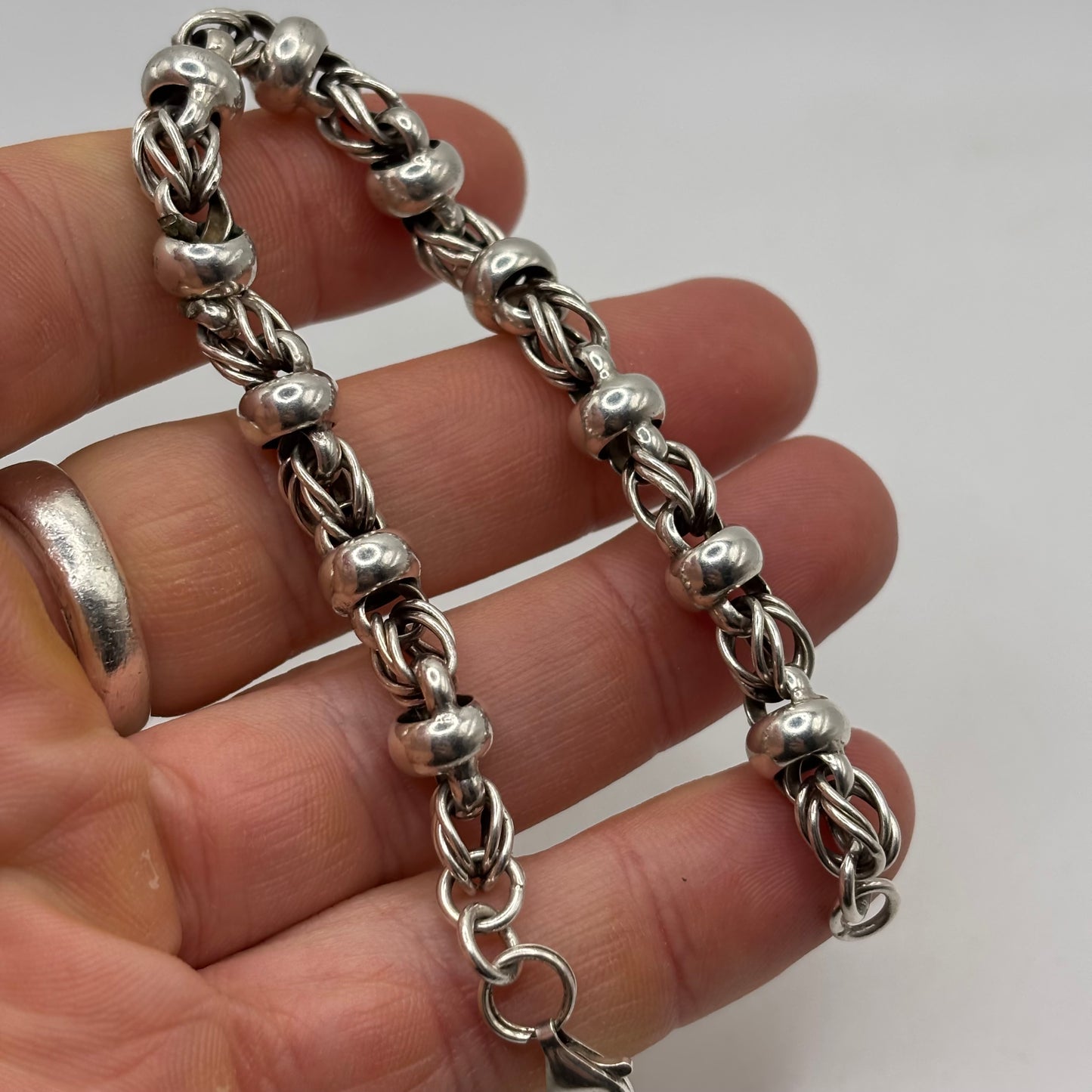 Silver 8” Unusual Link Bracelet