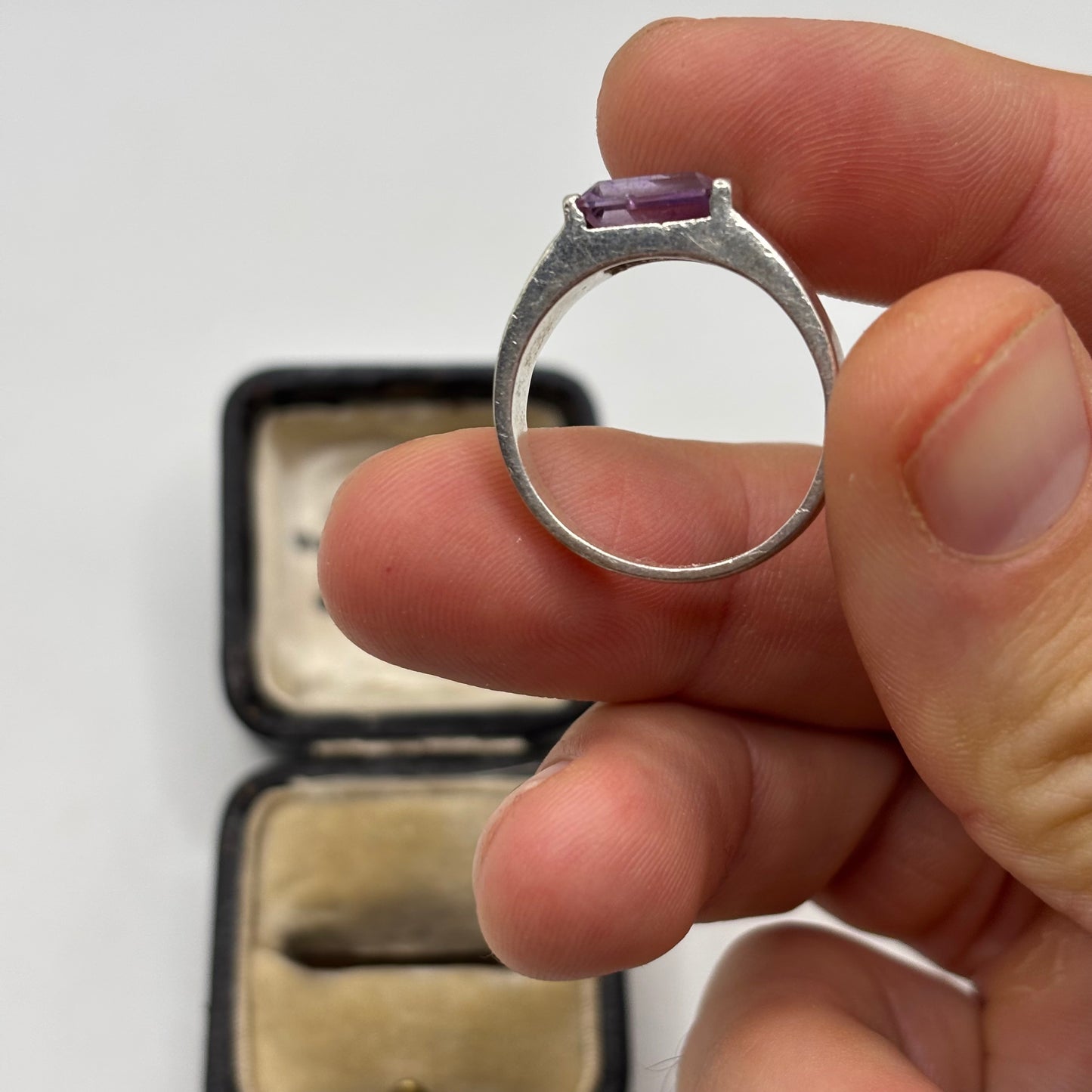 Silver Amethyst Signet Ring