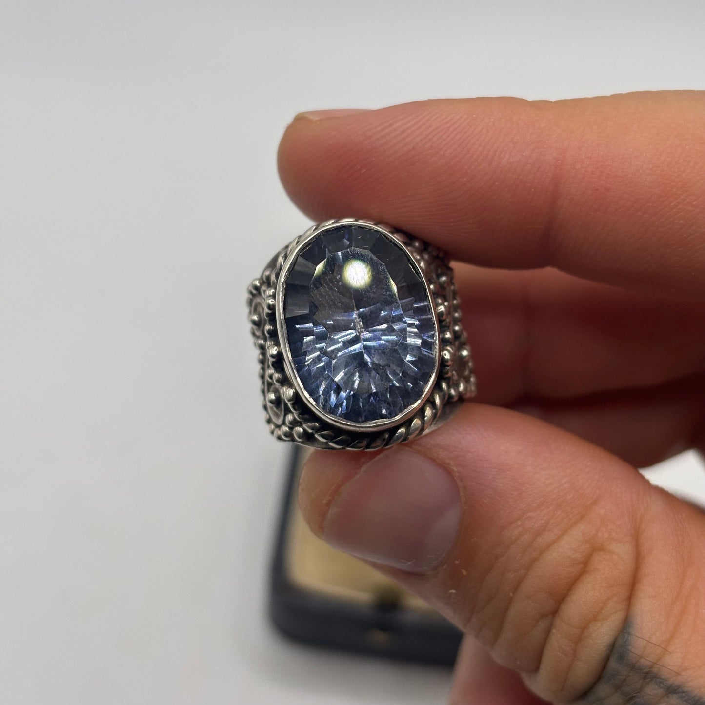 Silver Blue Topaz Ring
