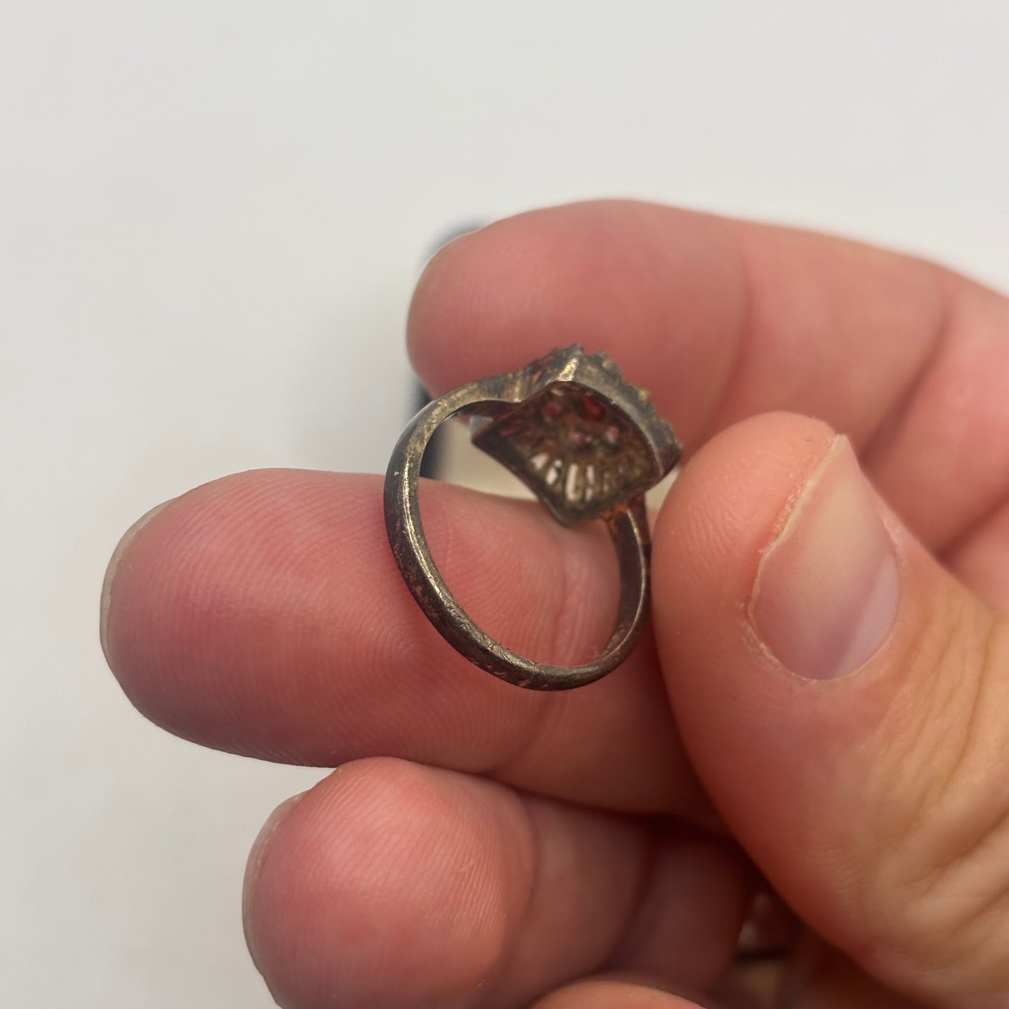 Silver Garnet & CZ Ring (N)