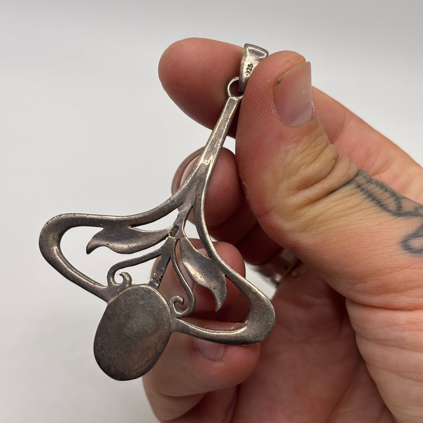 Silver Turquoise Art Nouveau Pendant