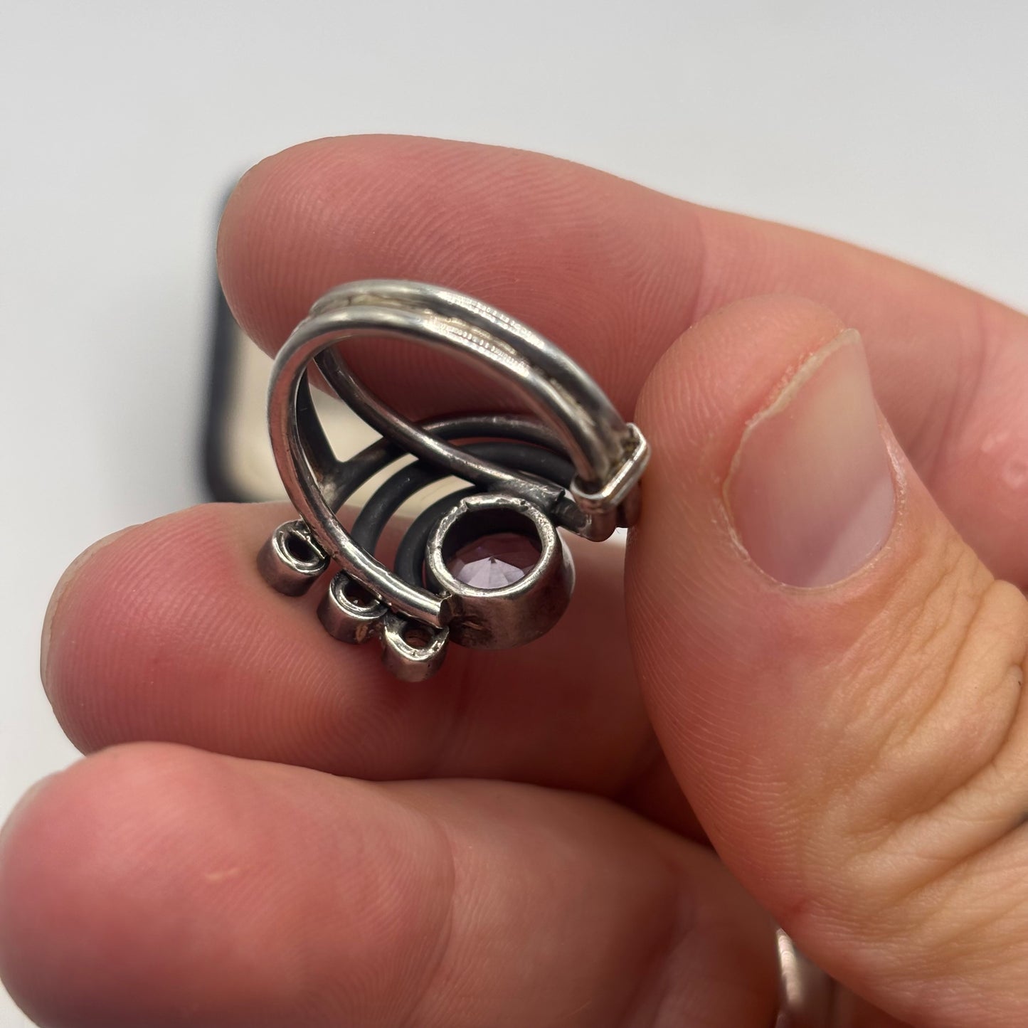 Silver Mixed Gem Ring (N)
