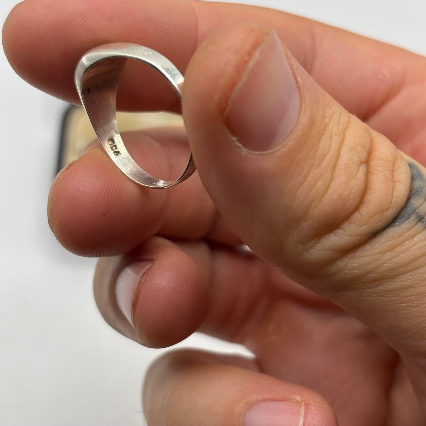 Silver Fire Opal Ring