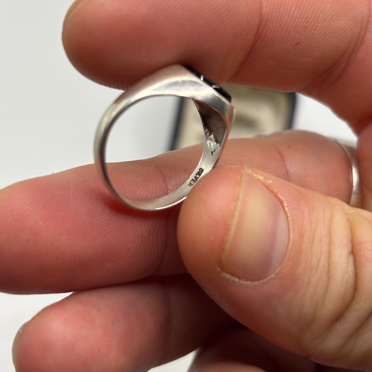 Silver Onyx Signet Ring (O)