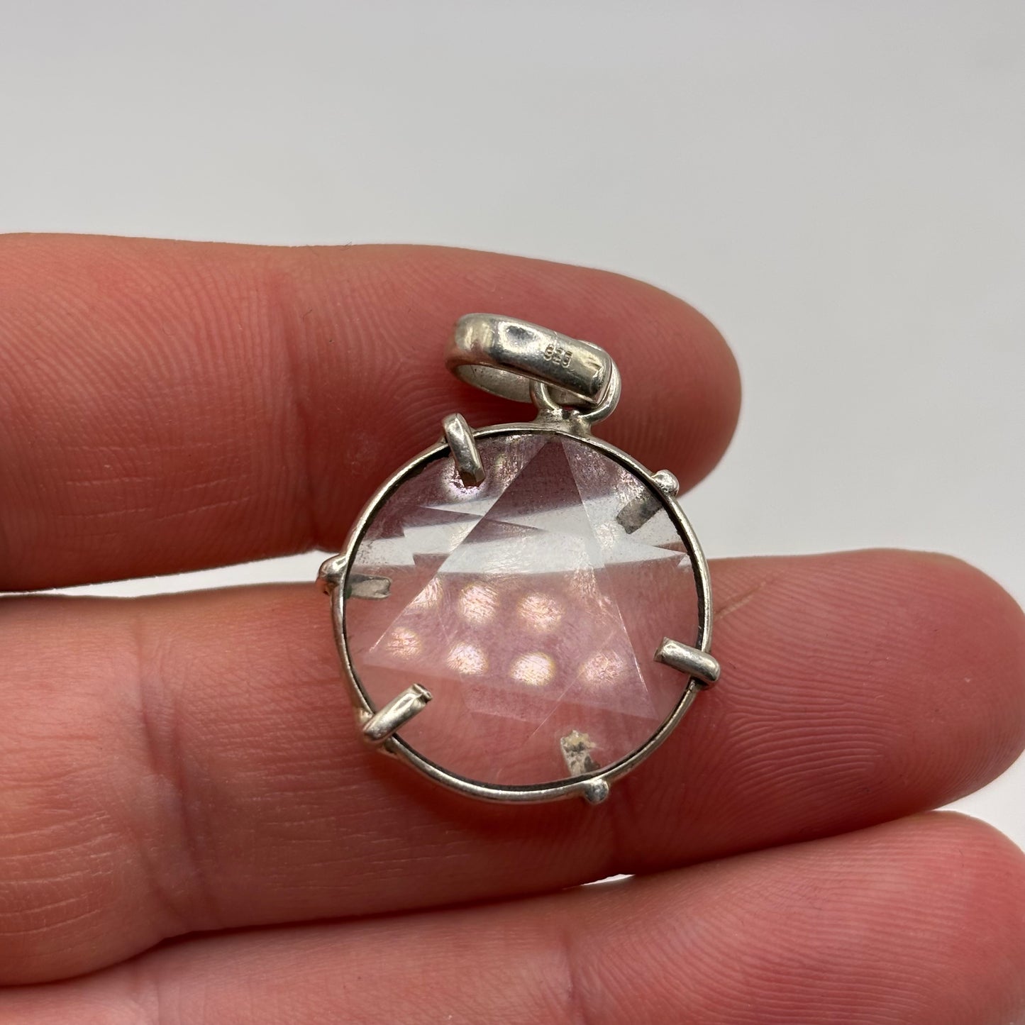 Silver Faceted Quartz Pendant