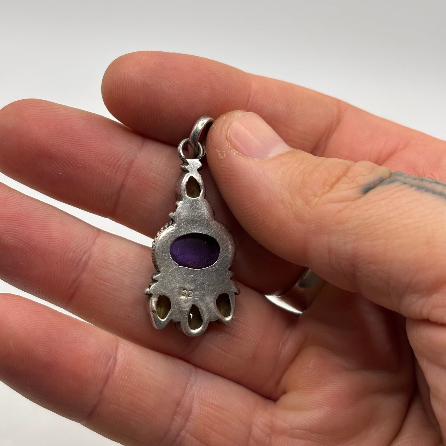 Silver Amethyst & Peridot Pendant