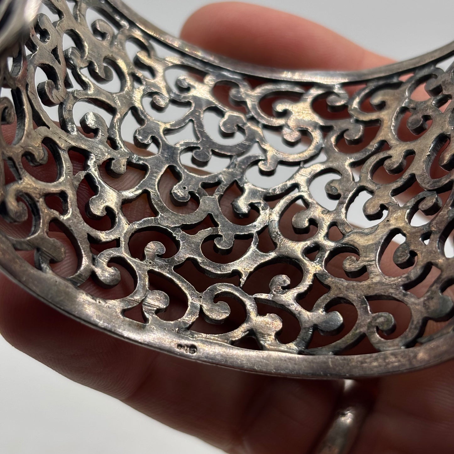 Silver Detailed Cuff Bangle (65mm)