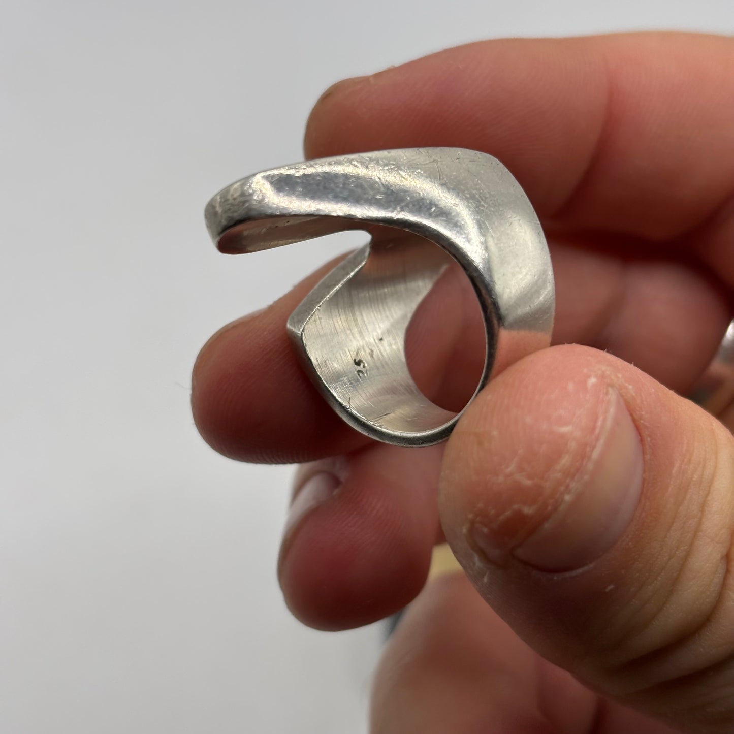 Silver Heavy Abstract Ring