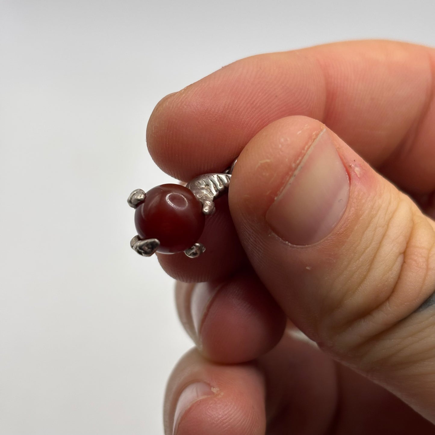 Silver Carnelian Claw Pendant