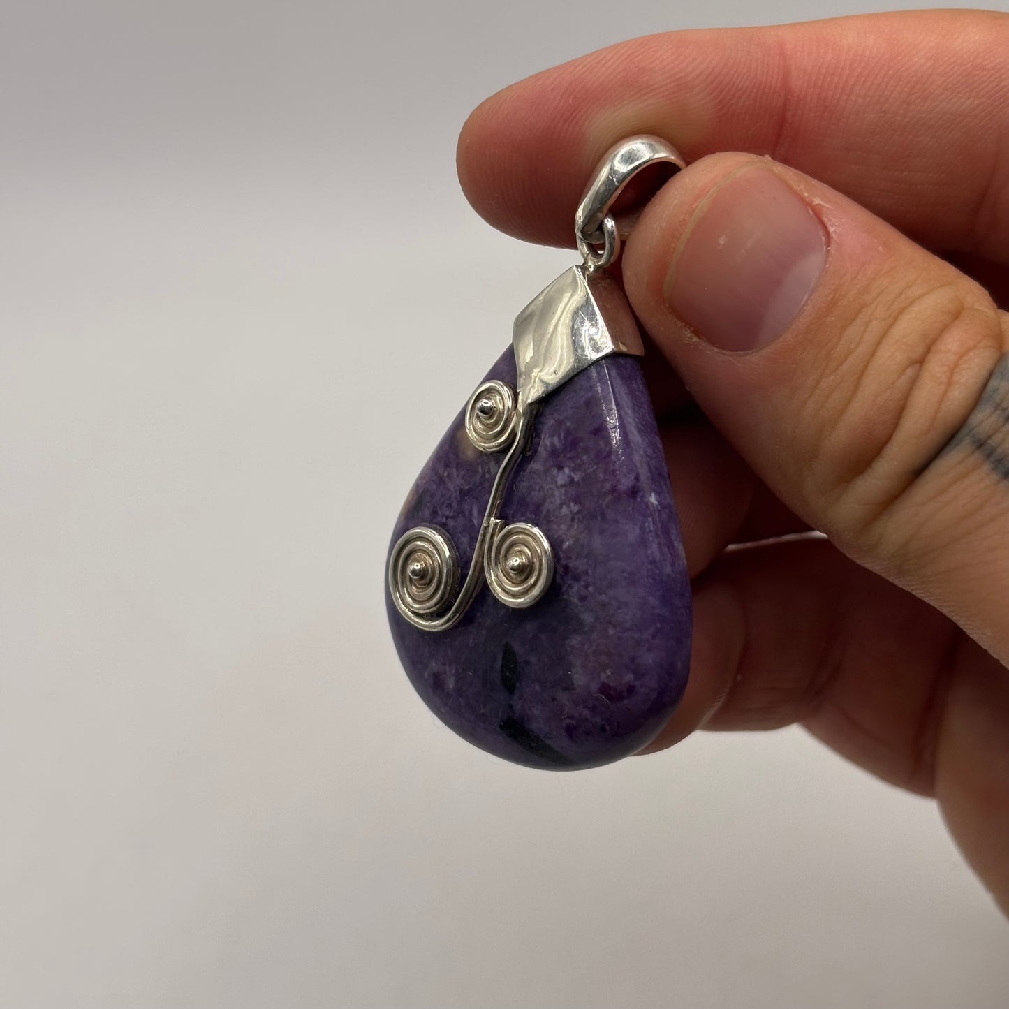 Silver Charoite Pendant