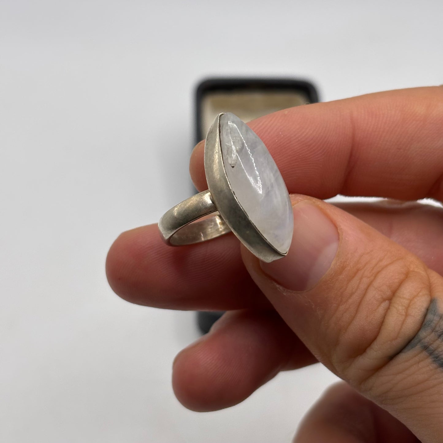 Silver Moonstone Ring