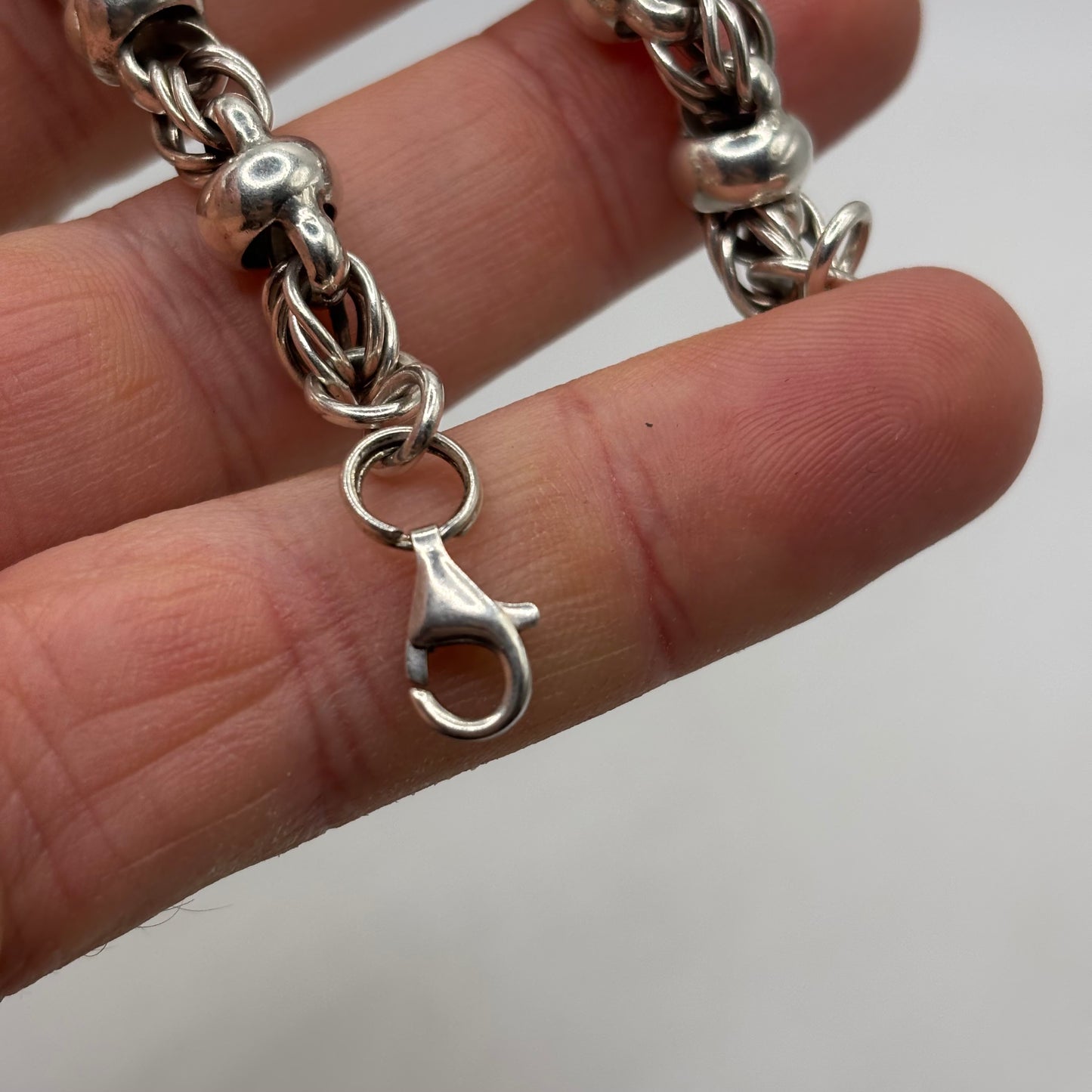 Silver 8” Unusual Link Bracelet