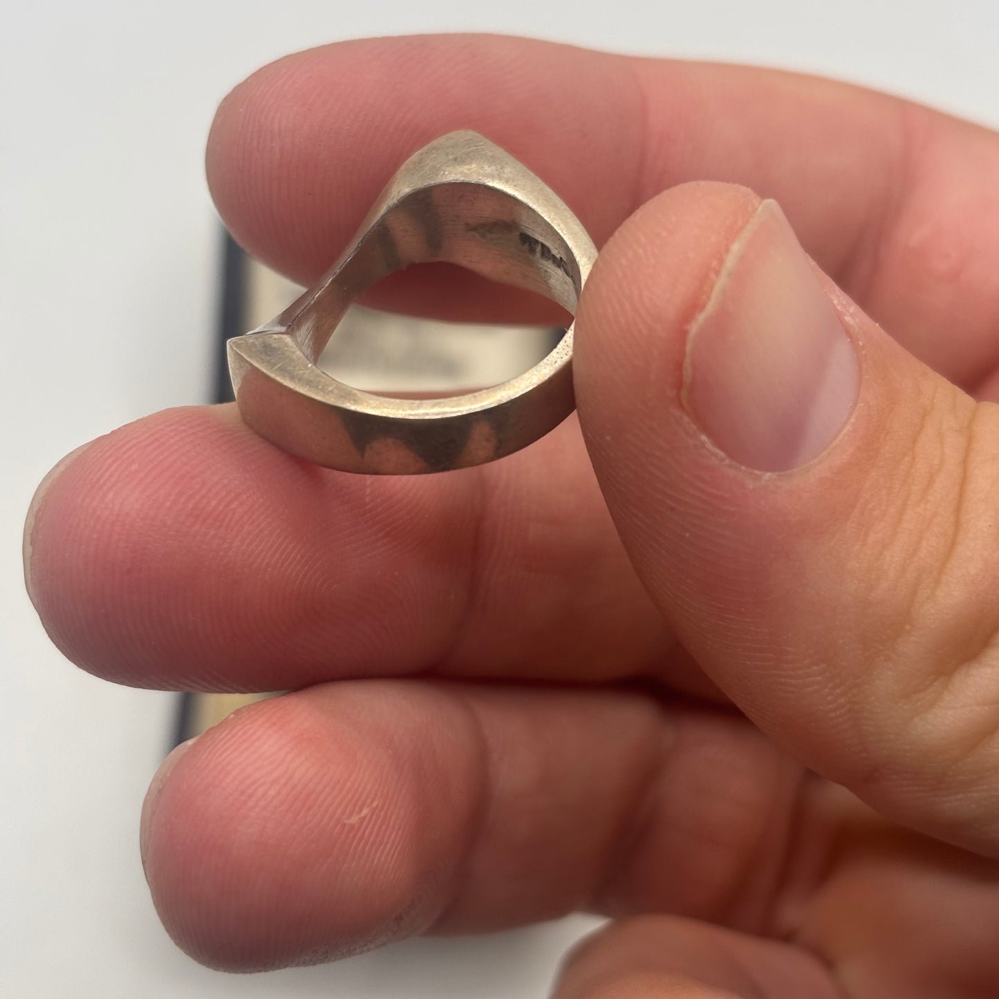 Silver Chunky Abstract Ring (L)