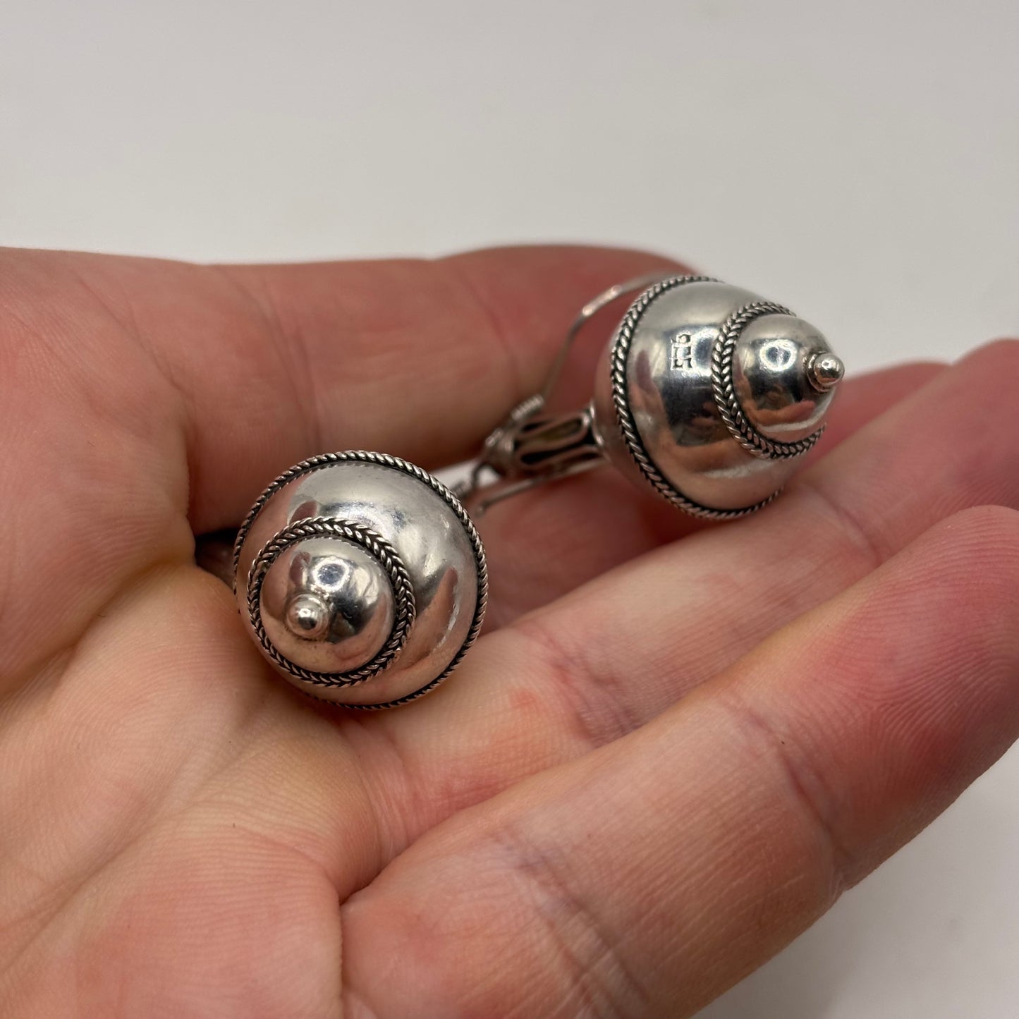 Silver Ball Drop Earrings