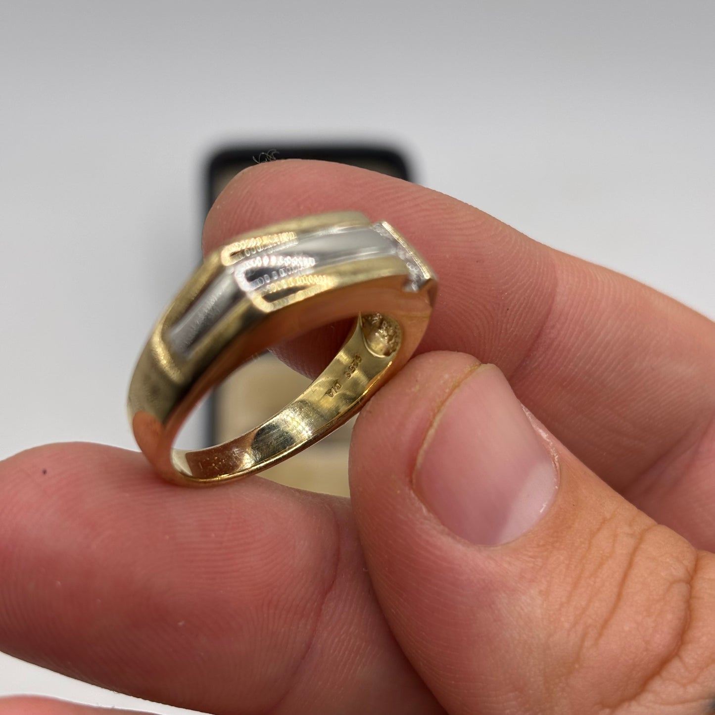 Silver Gold Plated Signet Ring (Q)