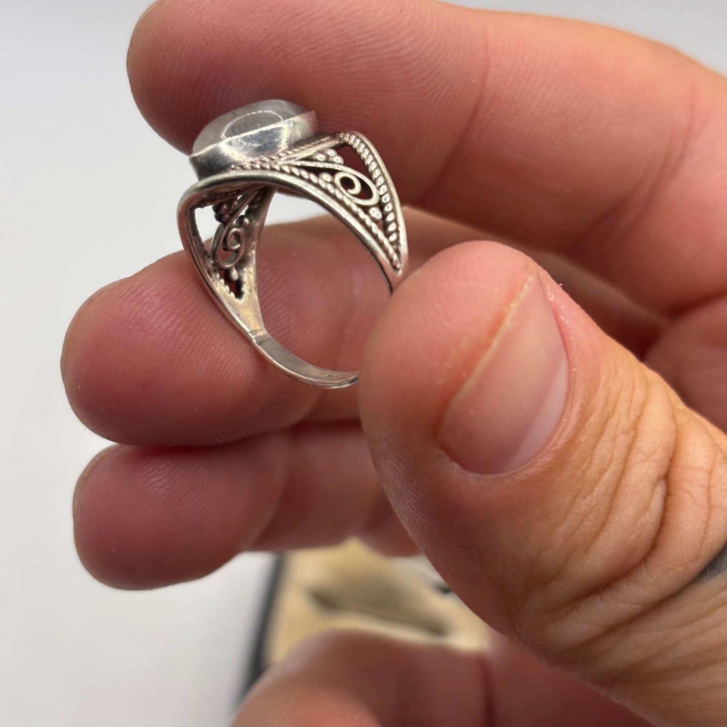 Silver Moonstone Ring (O)