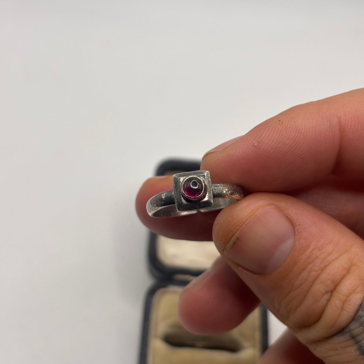 Silver Garnet Ring
