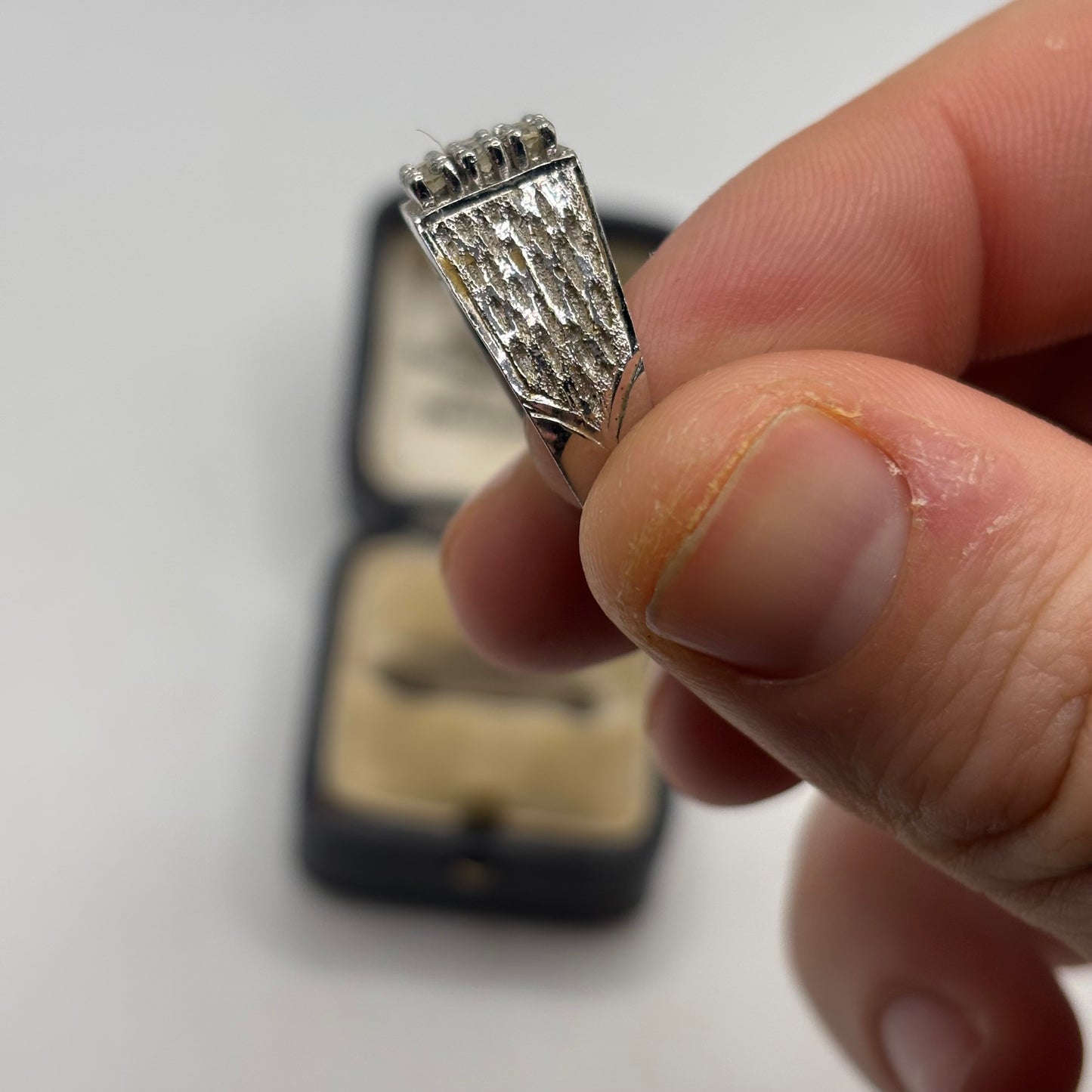 Silver Vintage CZ Signet Ring (M)