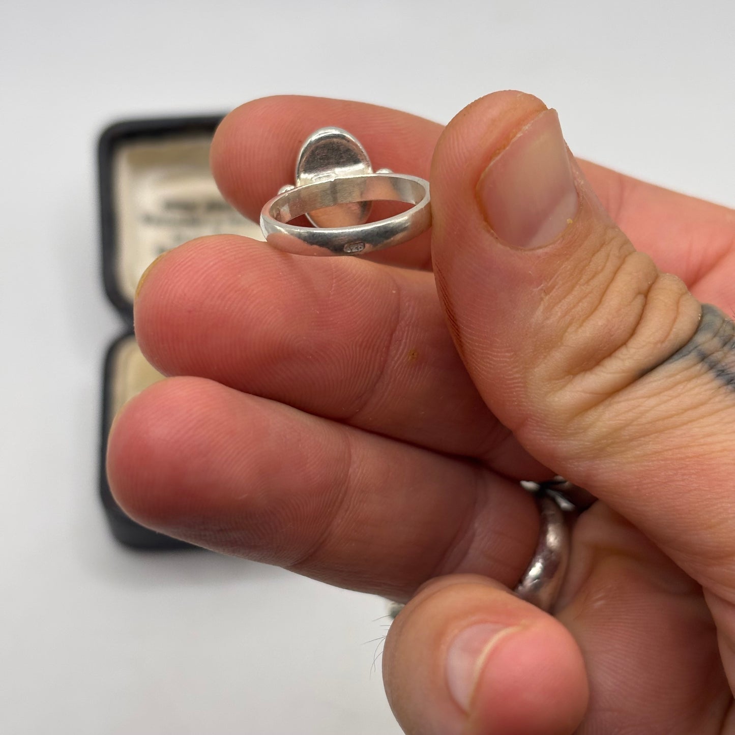 Silver Amber Ring