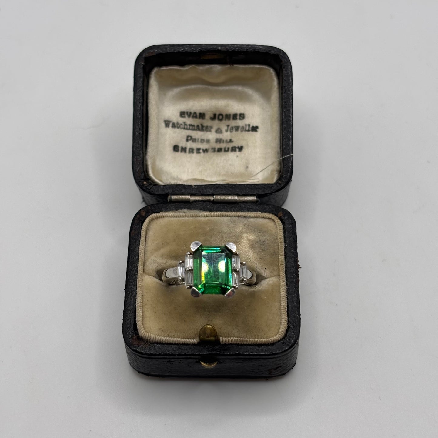 Silver Green & White CZ Ring (N)