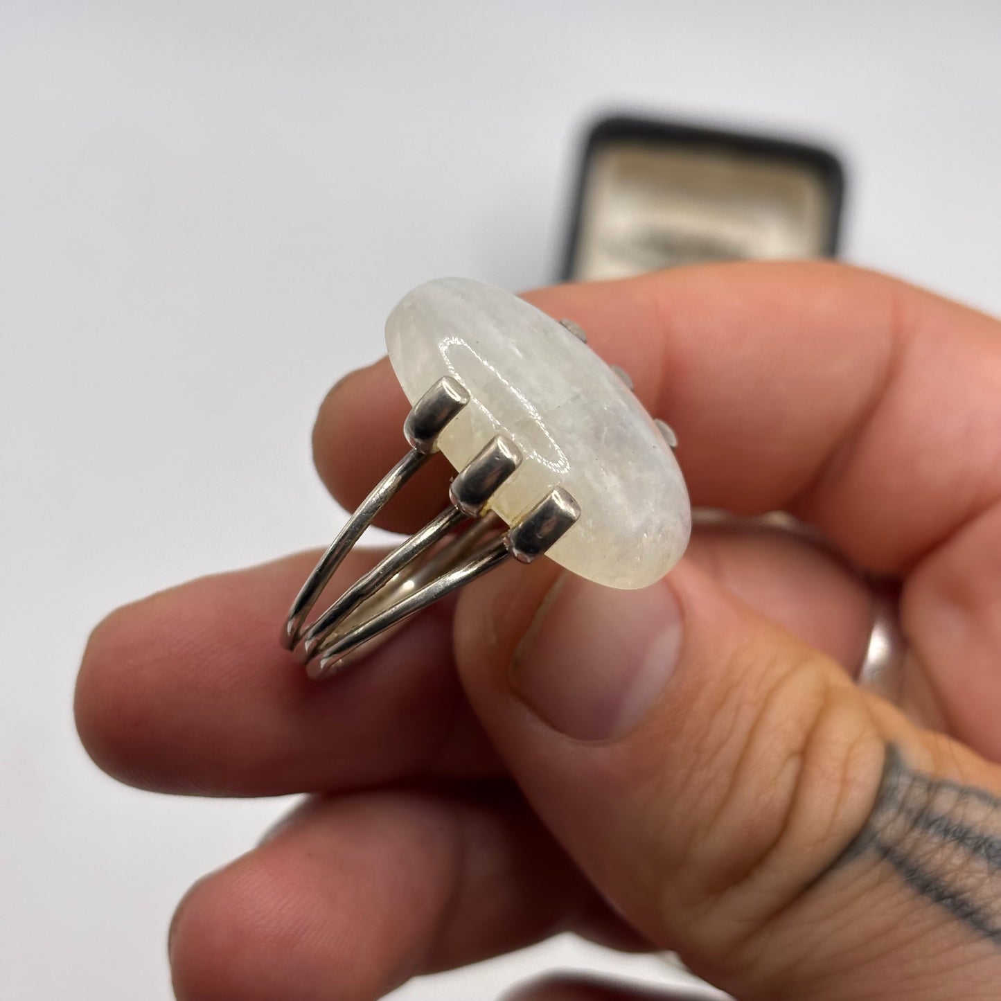 Silver Moonstone Ring