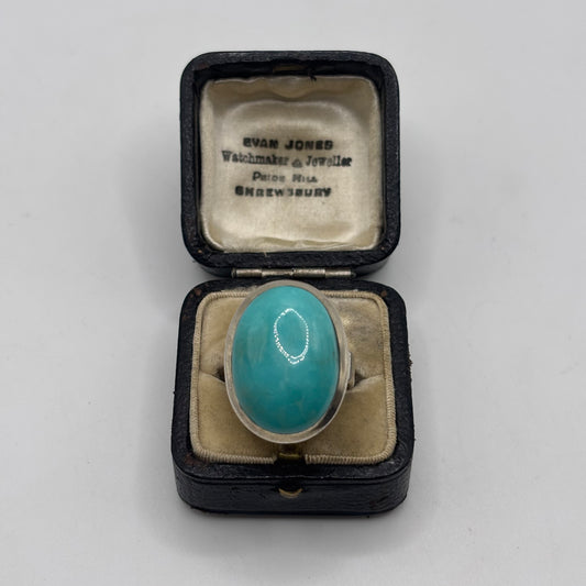 Silver Chunky Larimar Ring (P)