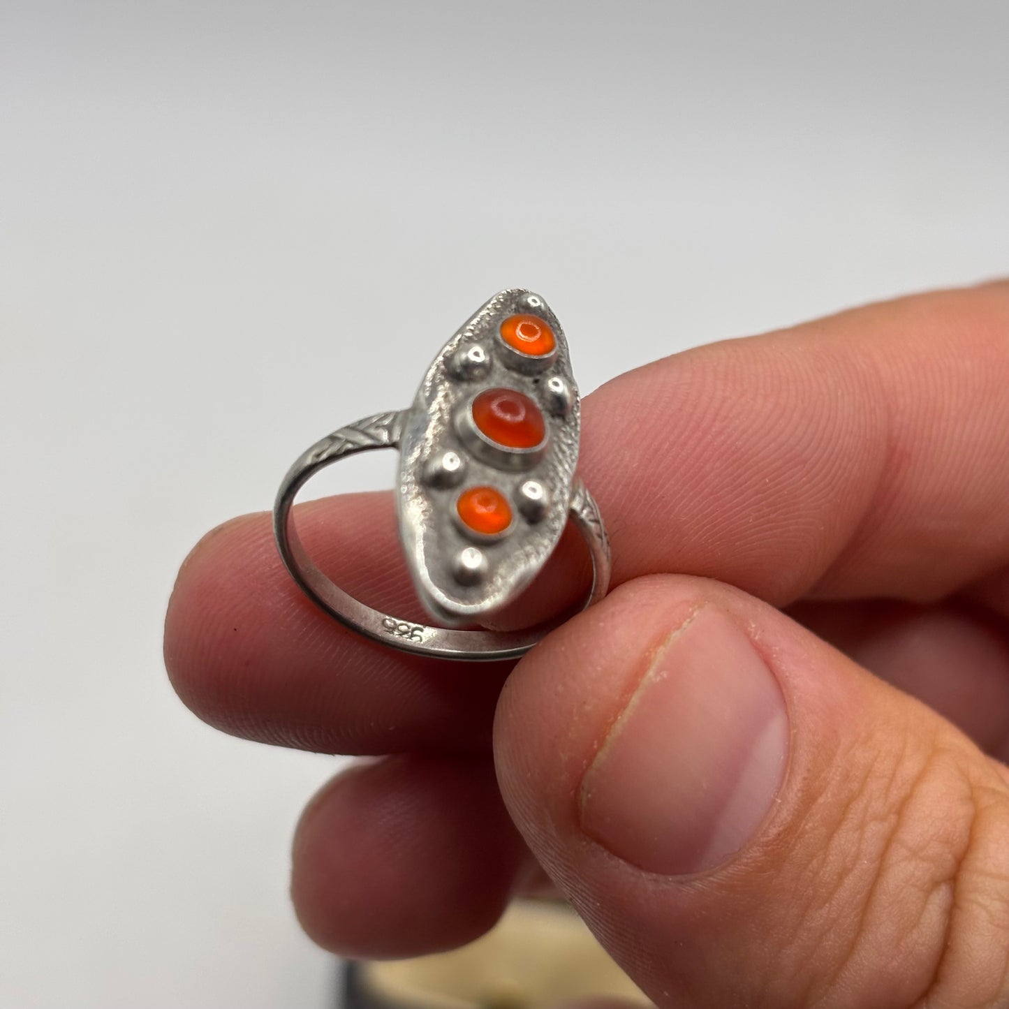 Silver Vintage Carnelian Ring (M 1/2)