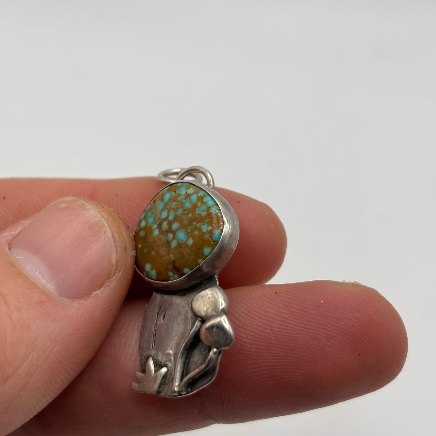 Silver Amazing Turquoise Mushroom Pendant