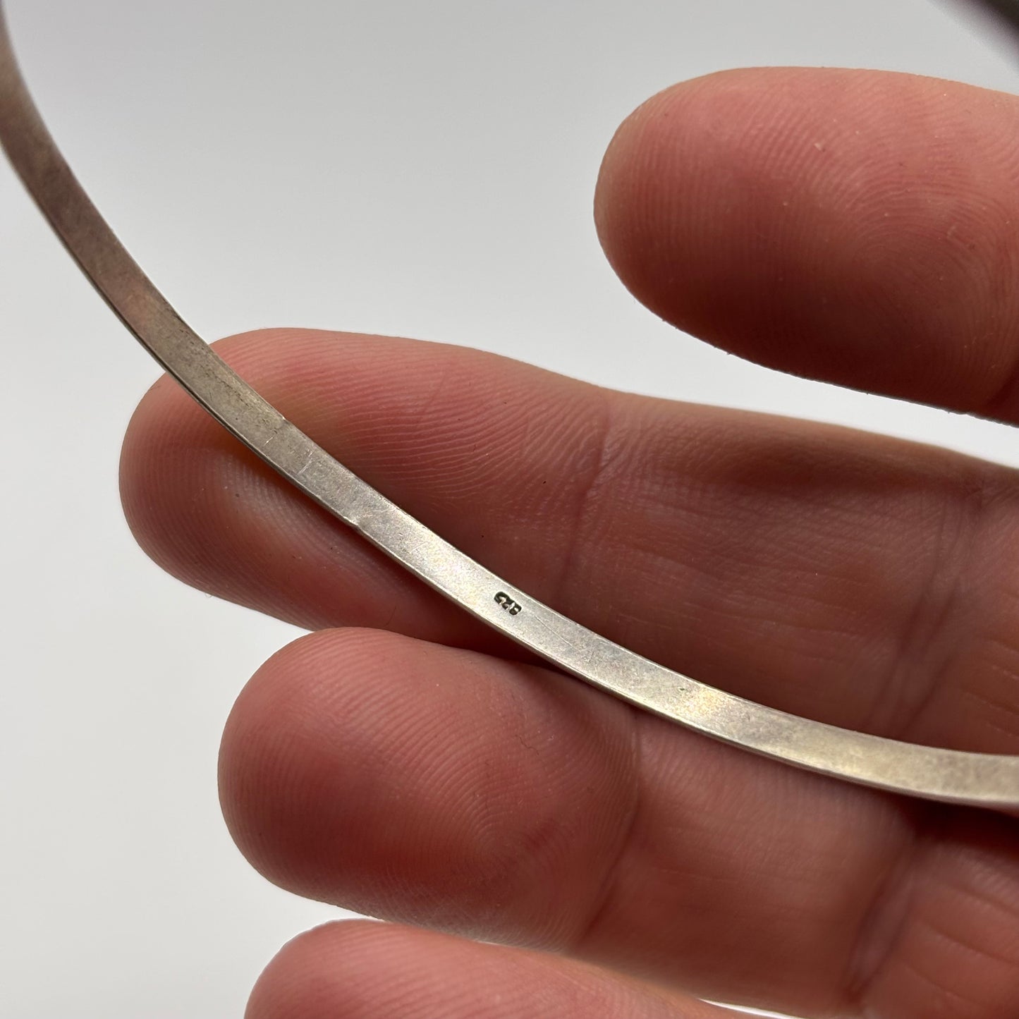 Silver Hammered Bangle (65mm)