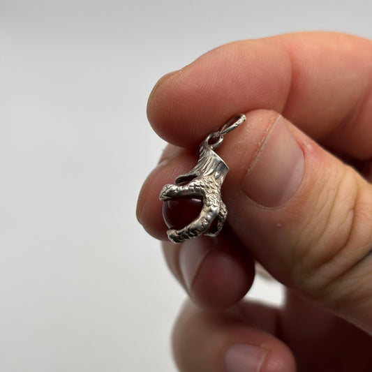 Silver Carnelian Claw Pendant