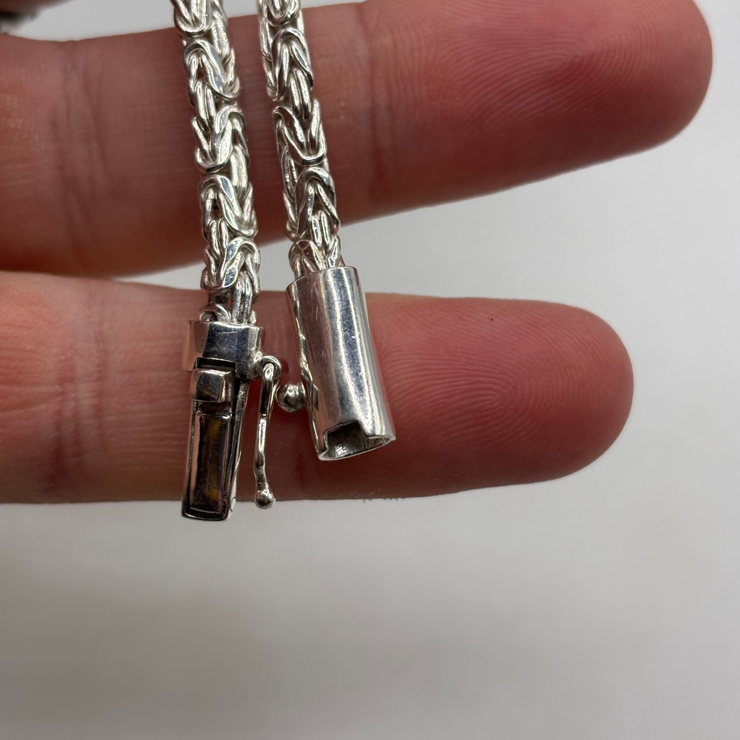 Silver 7.5” Garnet Bracelet