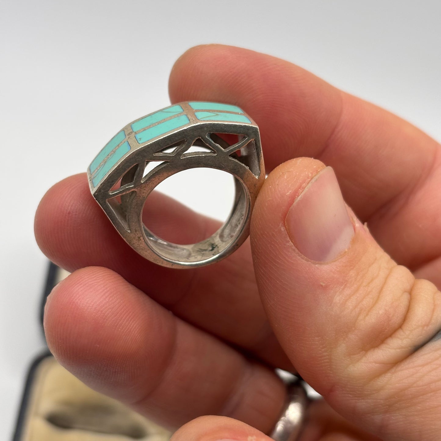 Silver Chunky Turquoise Ring