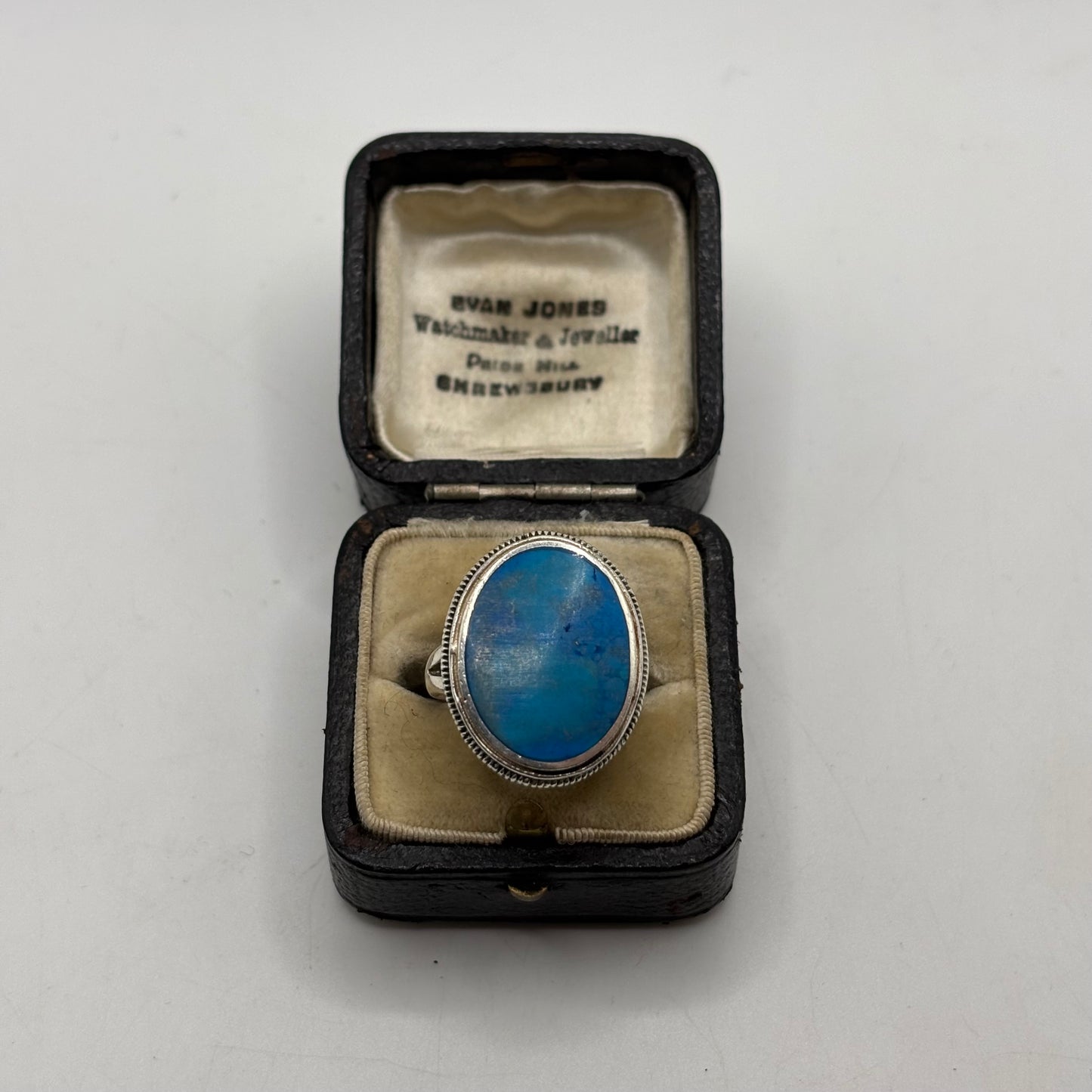 Silver Turquoise Oval Ring