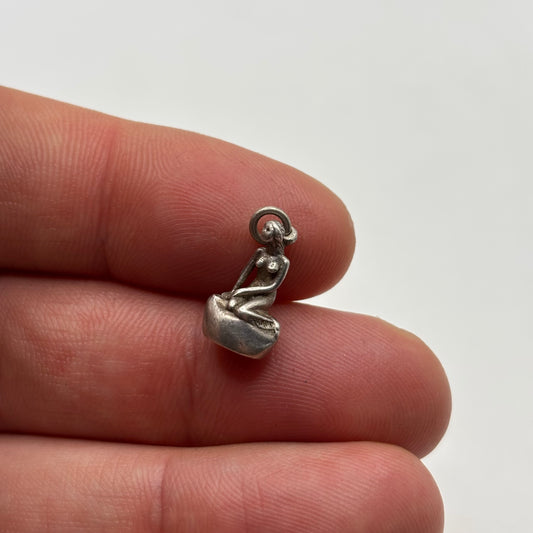 Bernhard Herz Denmark Little Mermaid Nude Woman Sterling Silver Charm Pendant